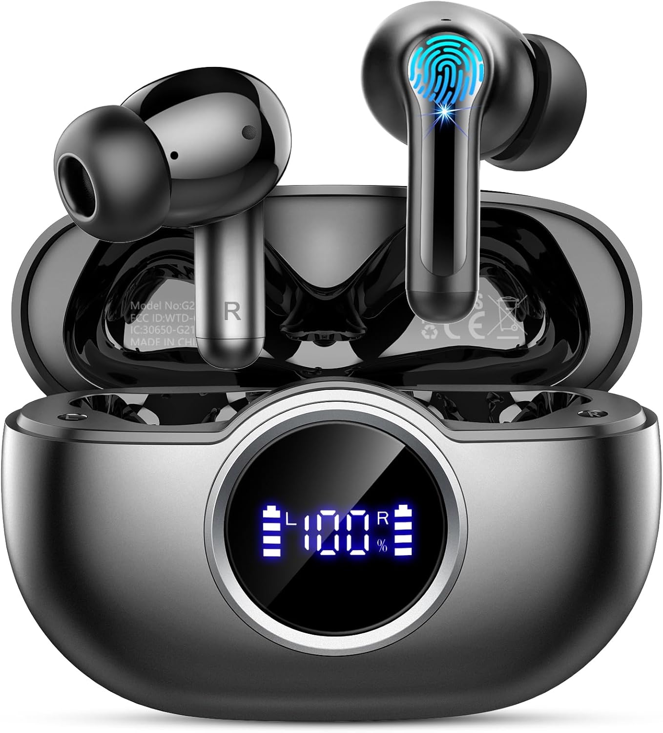 Rinsmola Bluetooth 5.4 Earbuds: Hi-Fi 3D Bass, 4Mic ENC, 36Hrs Playtime!