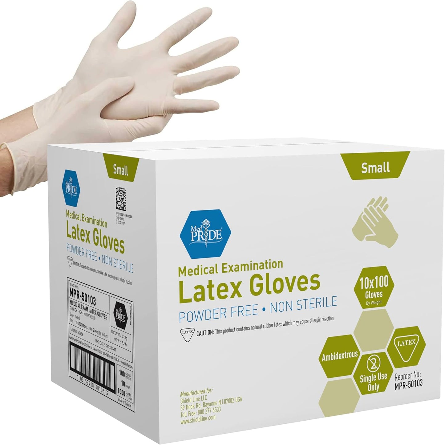 MED PRIDE Disposable Latex Medical Grade Exam Gloves for Comfort