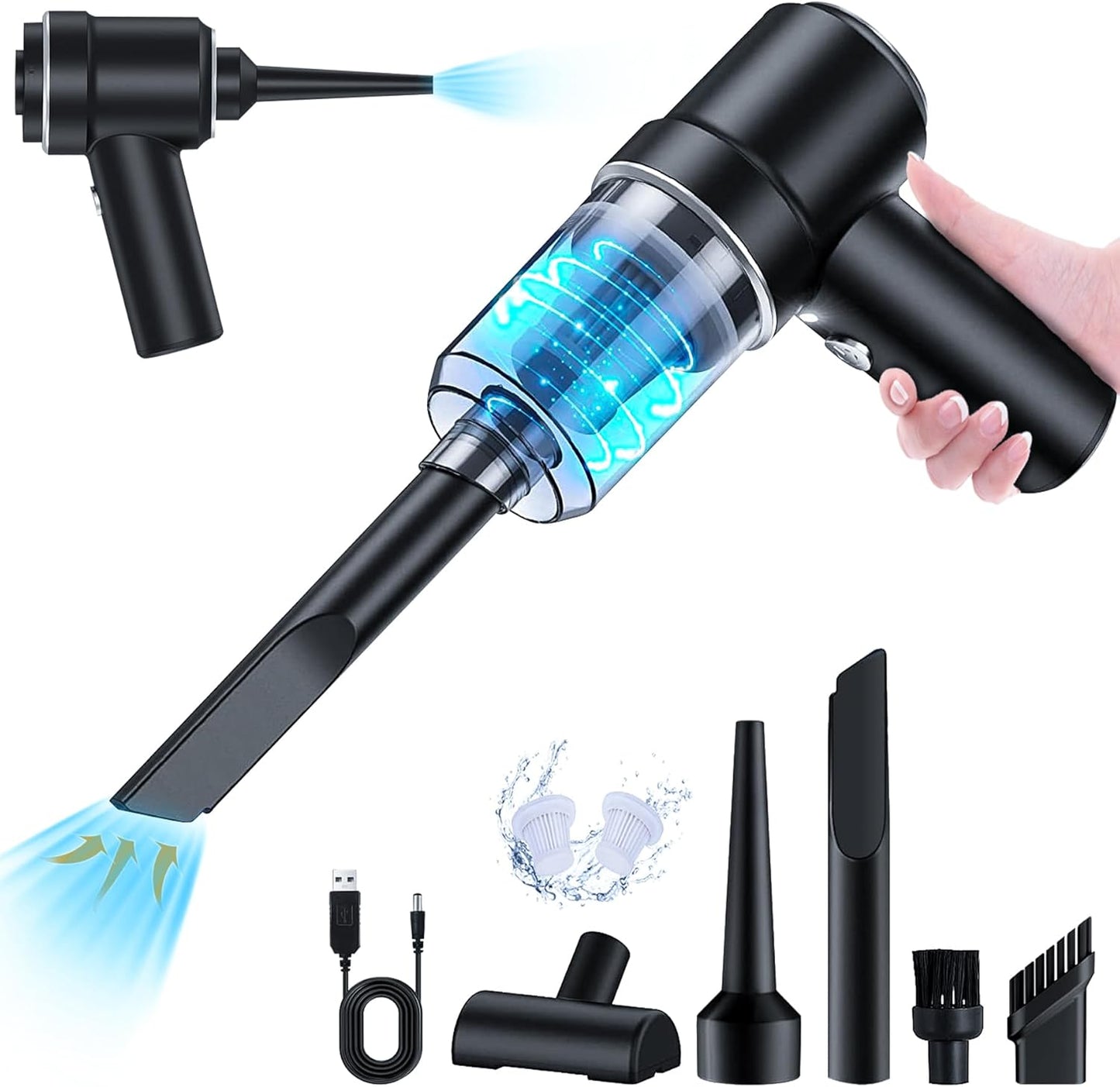 Handheld Cordless Car Vacuum with LED Light - Hokwep