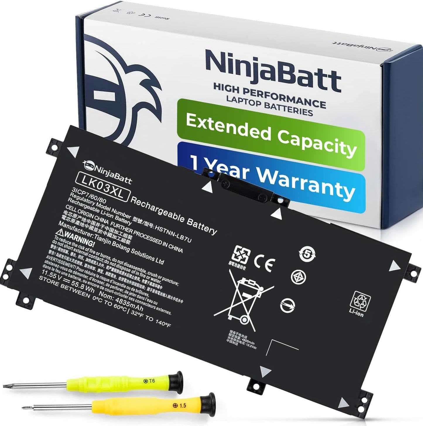 NinjaBatt LK03XL Battery for HP Envy x360 - Reliable Power