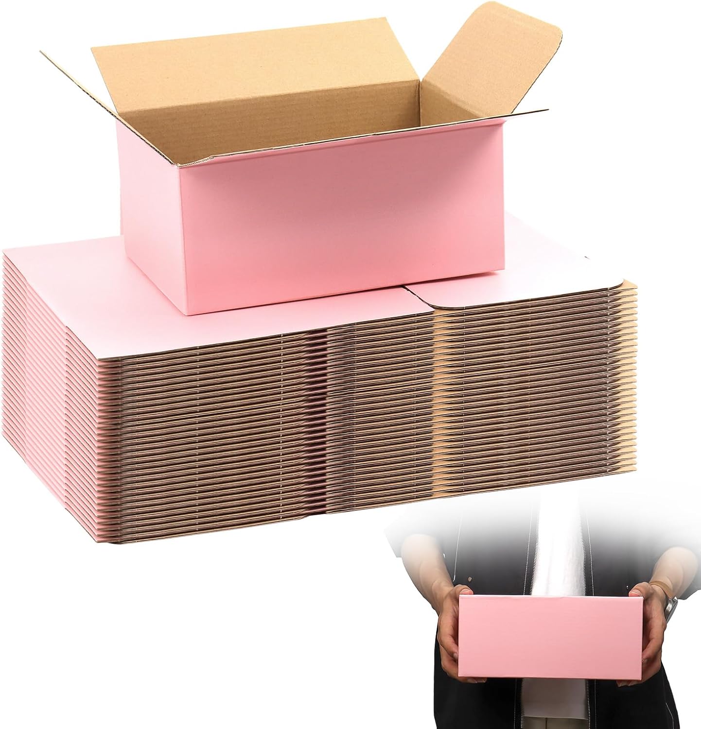 9x6x4 Pink Shipping Boxes for Small Business Packaging Needs