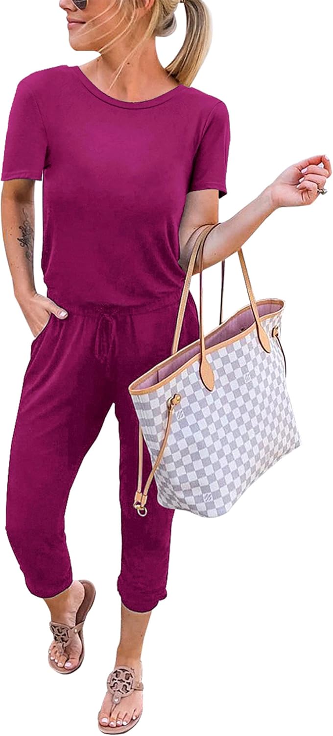 KIRUNDO Casual Short Sleeve Jumpsuits for Women Summer 2025