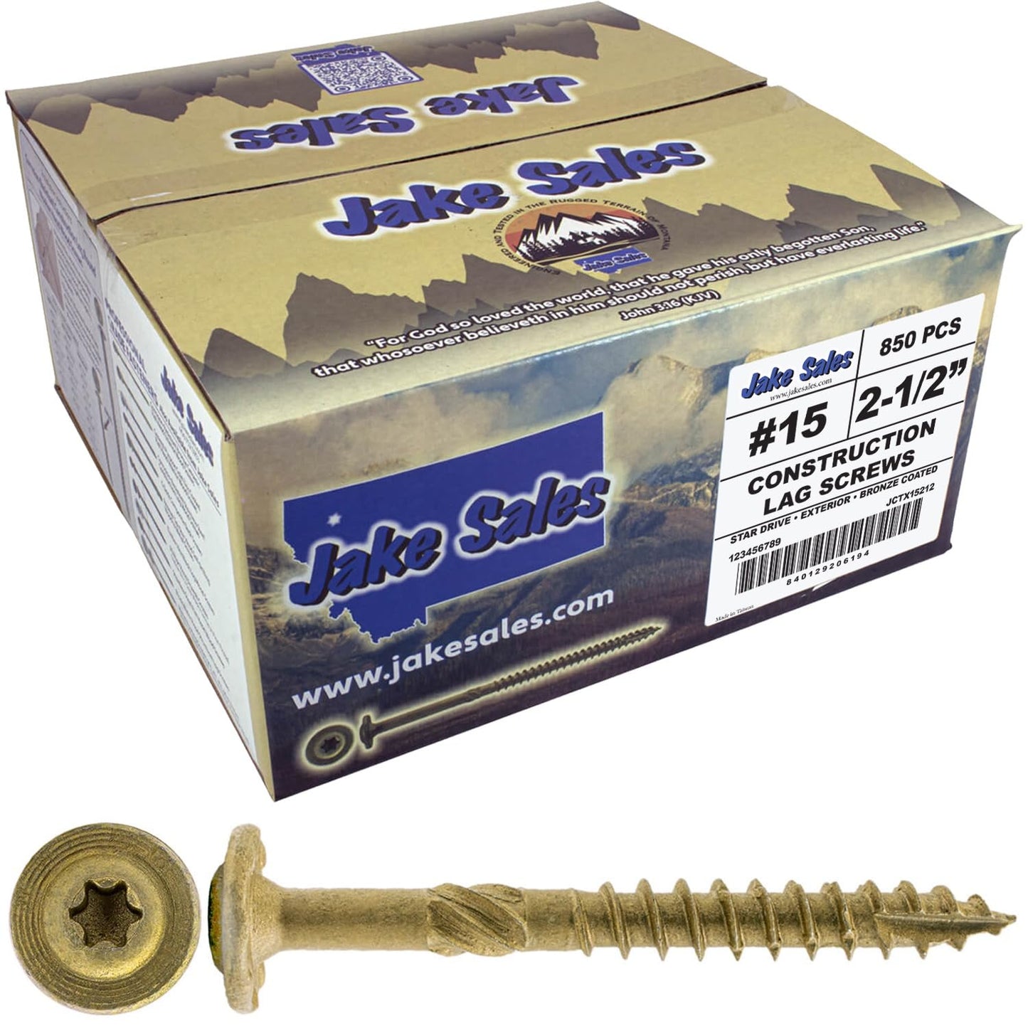 Jake Sales #15 x 2-1/2 in Construction Lag Screw for Heavy Duty Use