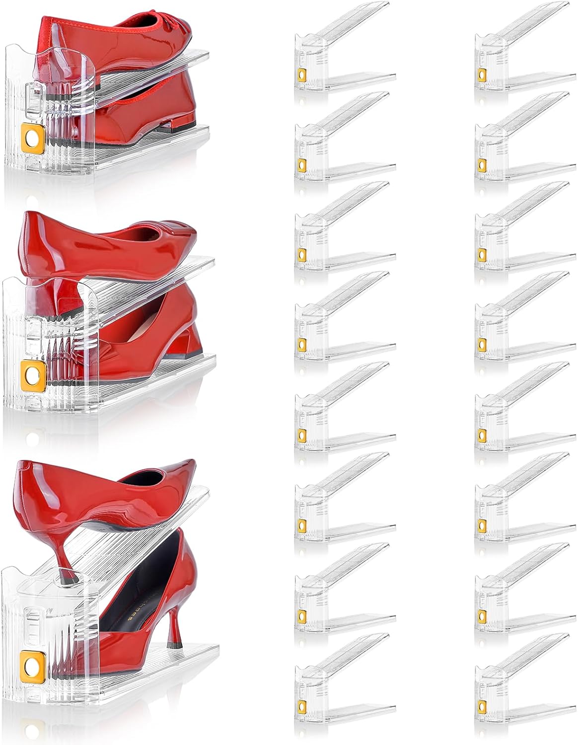 Shoe Slots Organizer for Closet - 16 Pack Adjustable Racks