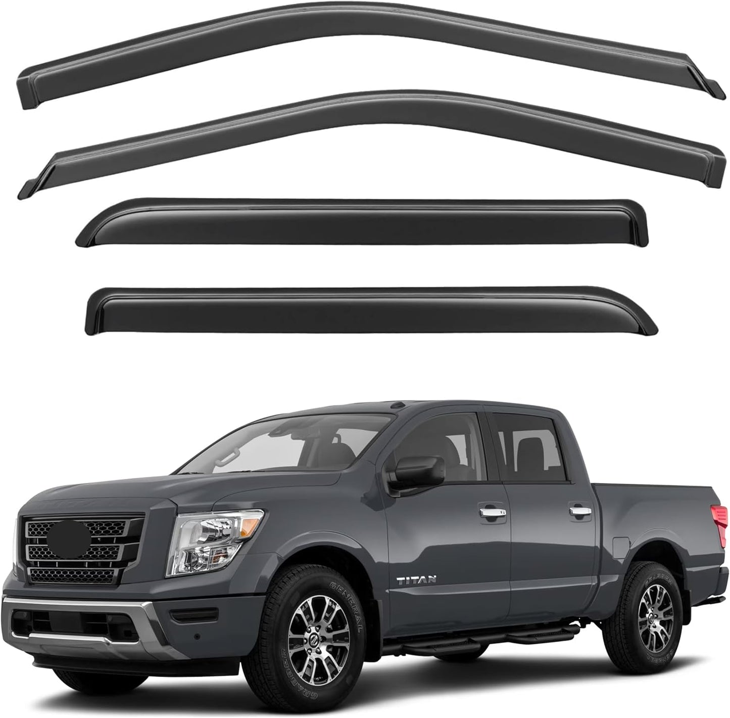 IG Window Visor for Nissan Titan Crew Cab - Durable Rain Guard