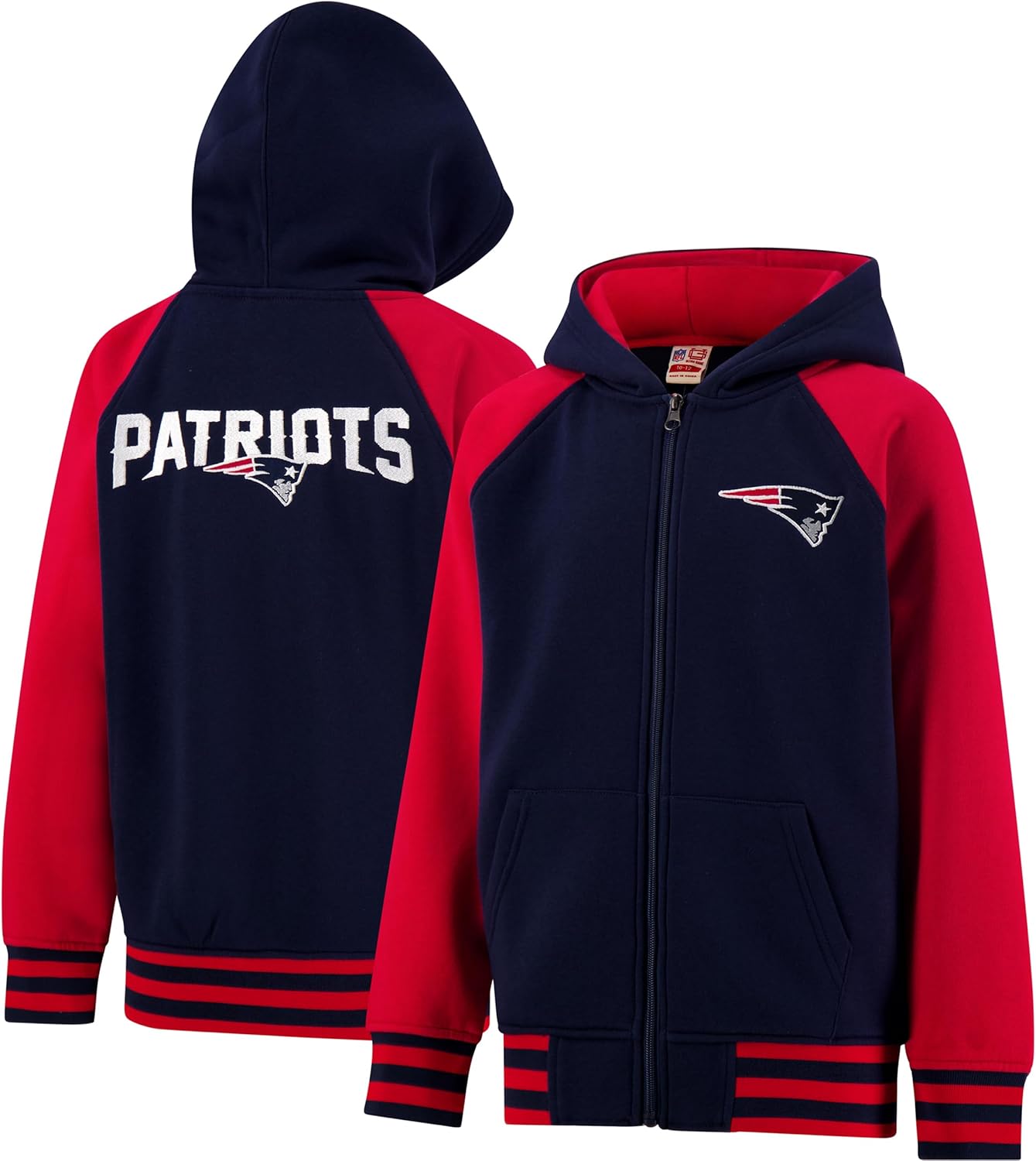 Ultra Game Youth NFL Official Super Soft Full Zip Varsity Hoodie