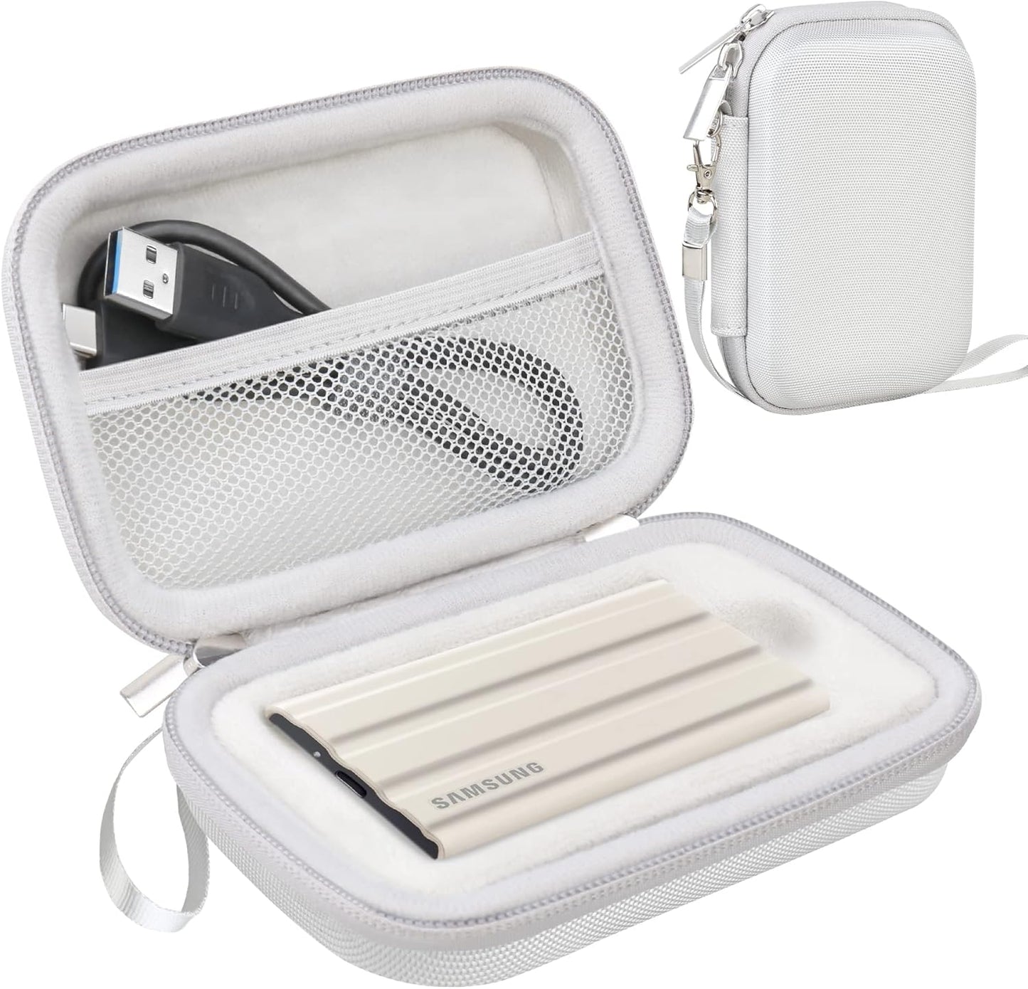 Lacdo Hard Case for Samsung T7 SSD - Shockproof Travel Bag