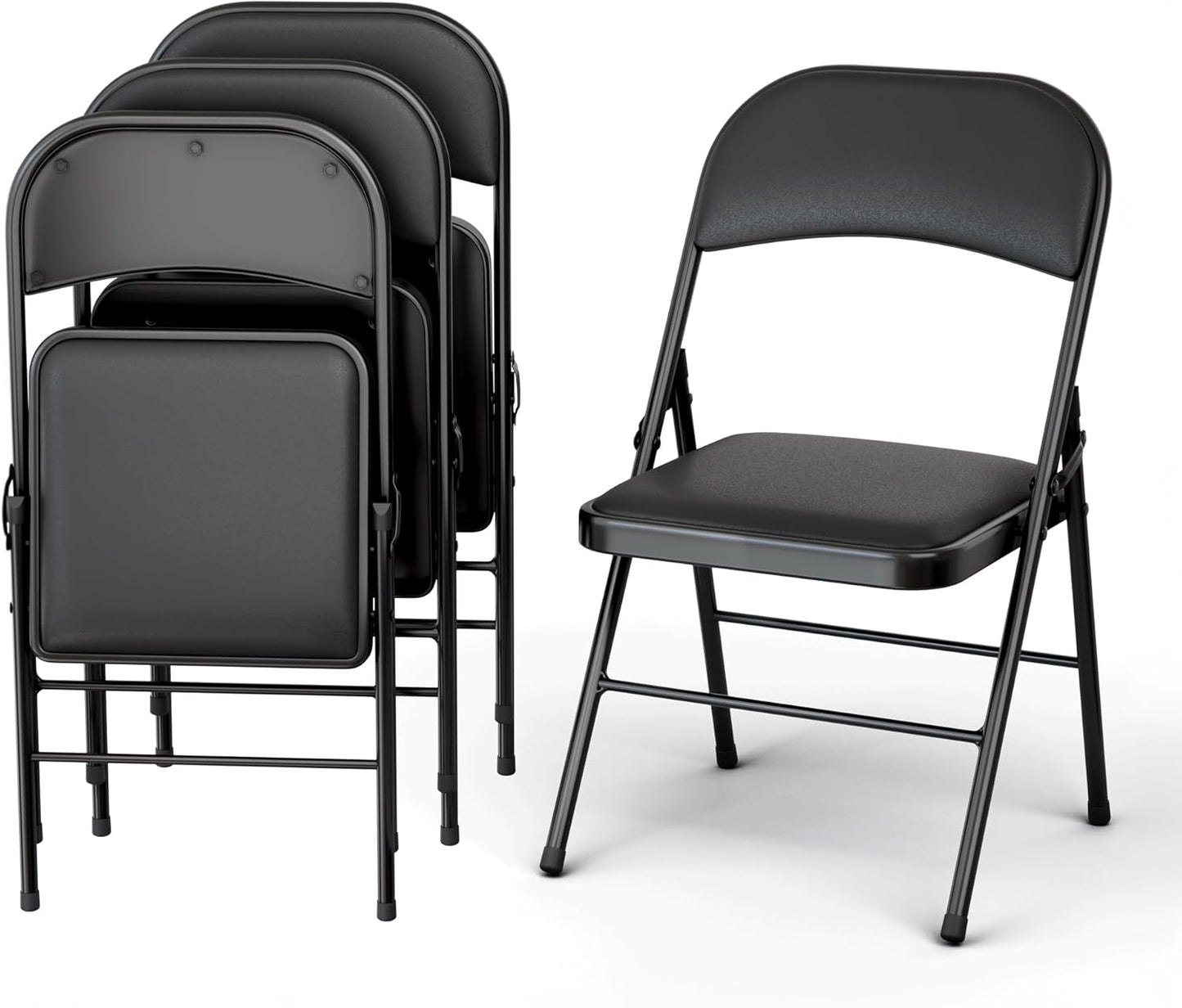 4 Pack Leather Chair - Foldable & Stackable for Events & Home