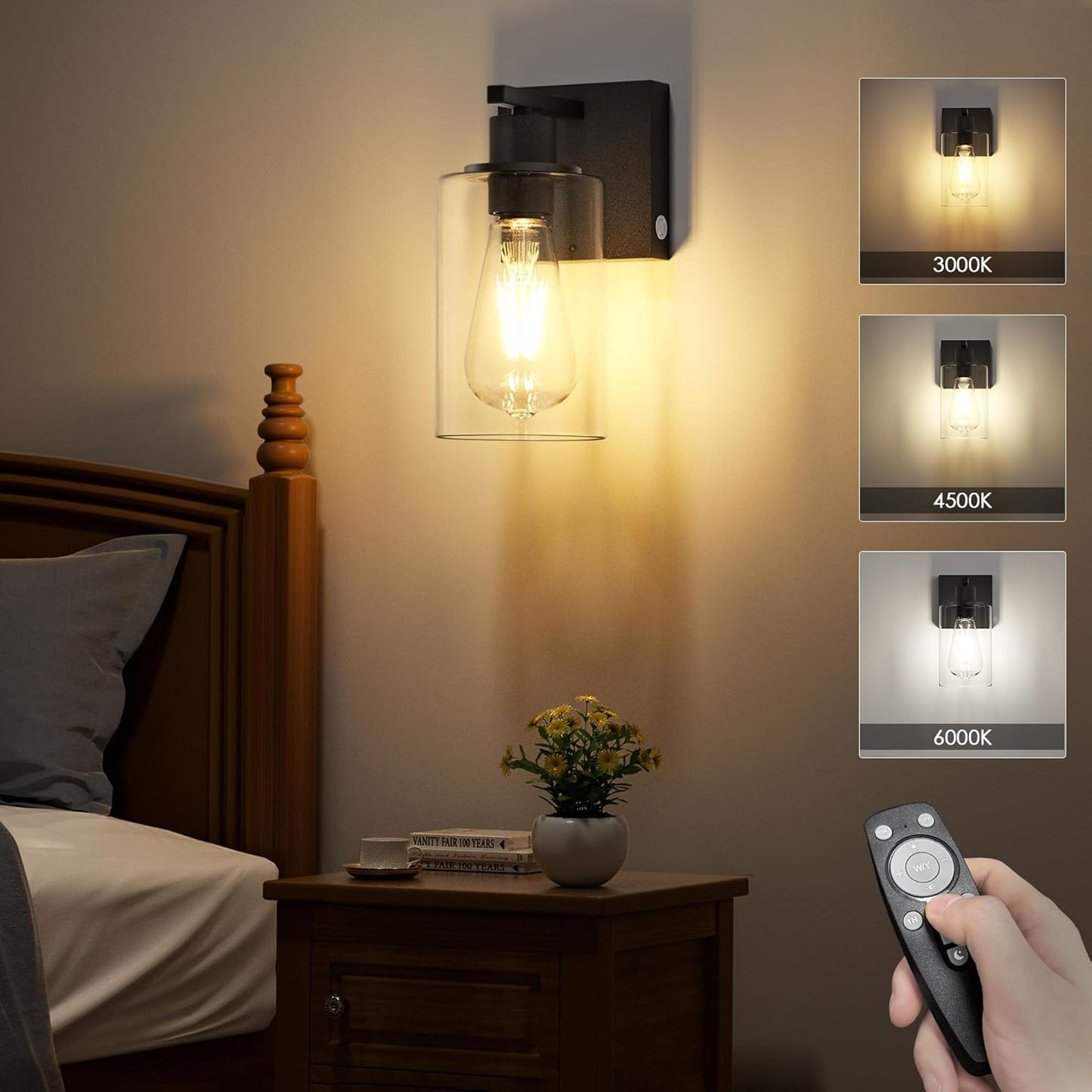 Battery Operated Wall Sconce with Remote for Indoor Use