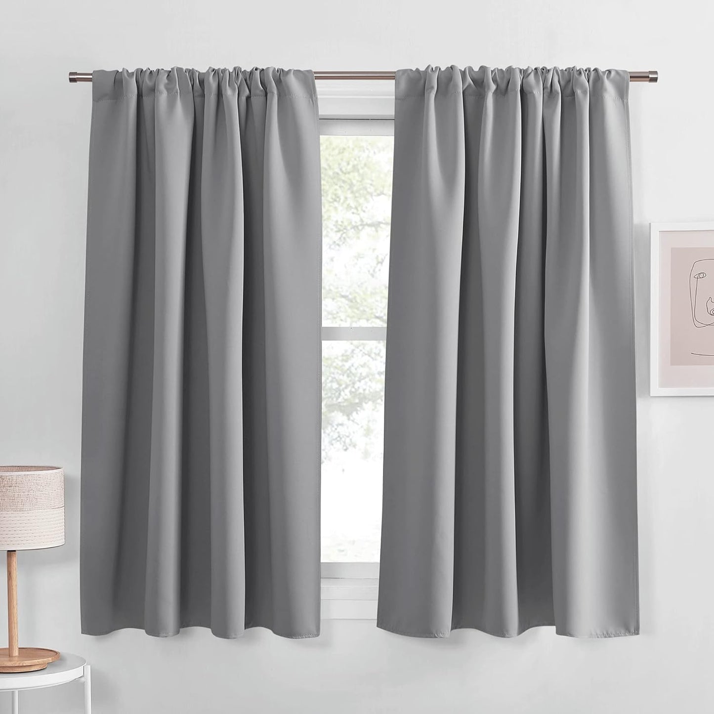 Blackout & Elegant Silver Grey Drapes - 42x54