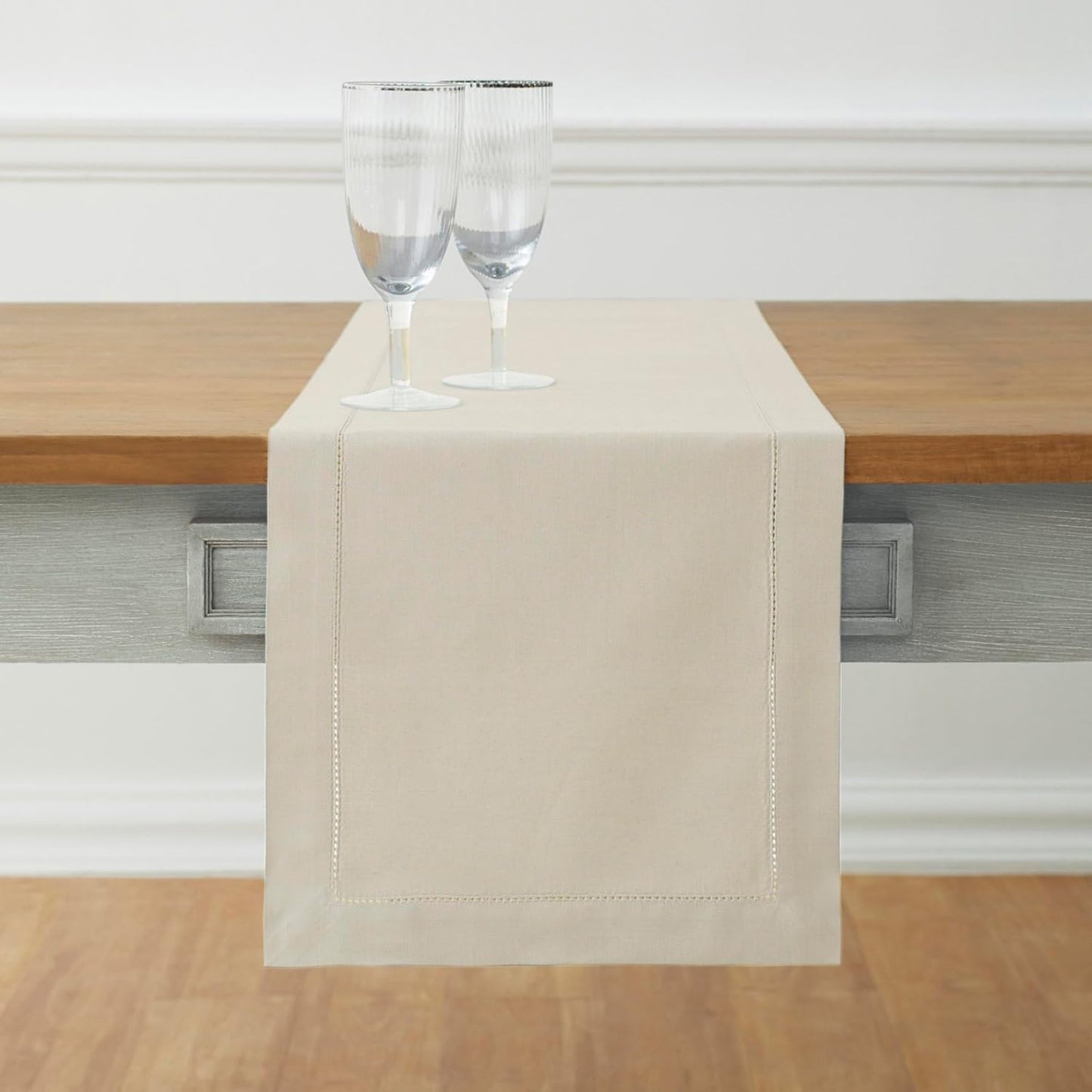 Cotton Linen Table Runner 14 x 120 Inches for Thanksgiving Decor