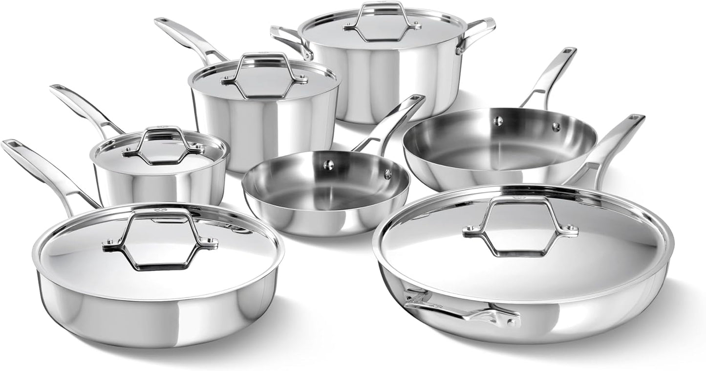 Premier Stainless Steel 12-Piece Cookware Set for Every Kitchen