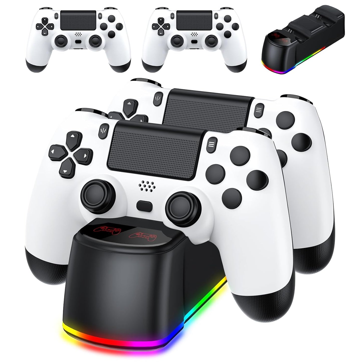 AROEVEIB 2 Pack Controller with Charger Dock for PS4 Gaming