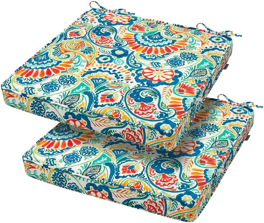Magpie Fabrics Square Corner Seat Cushion for Indoor Outdoor Use