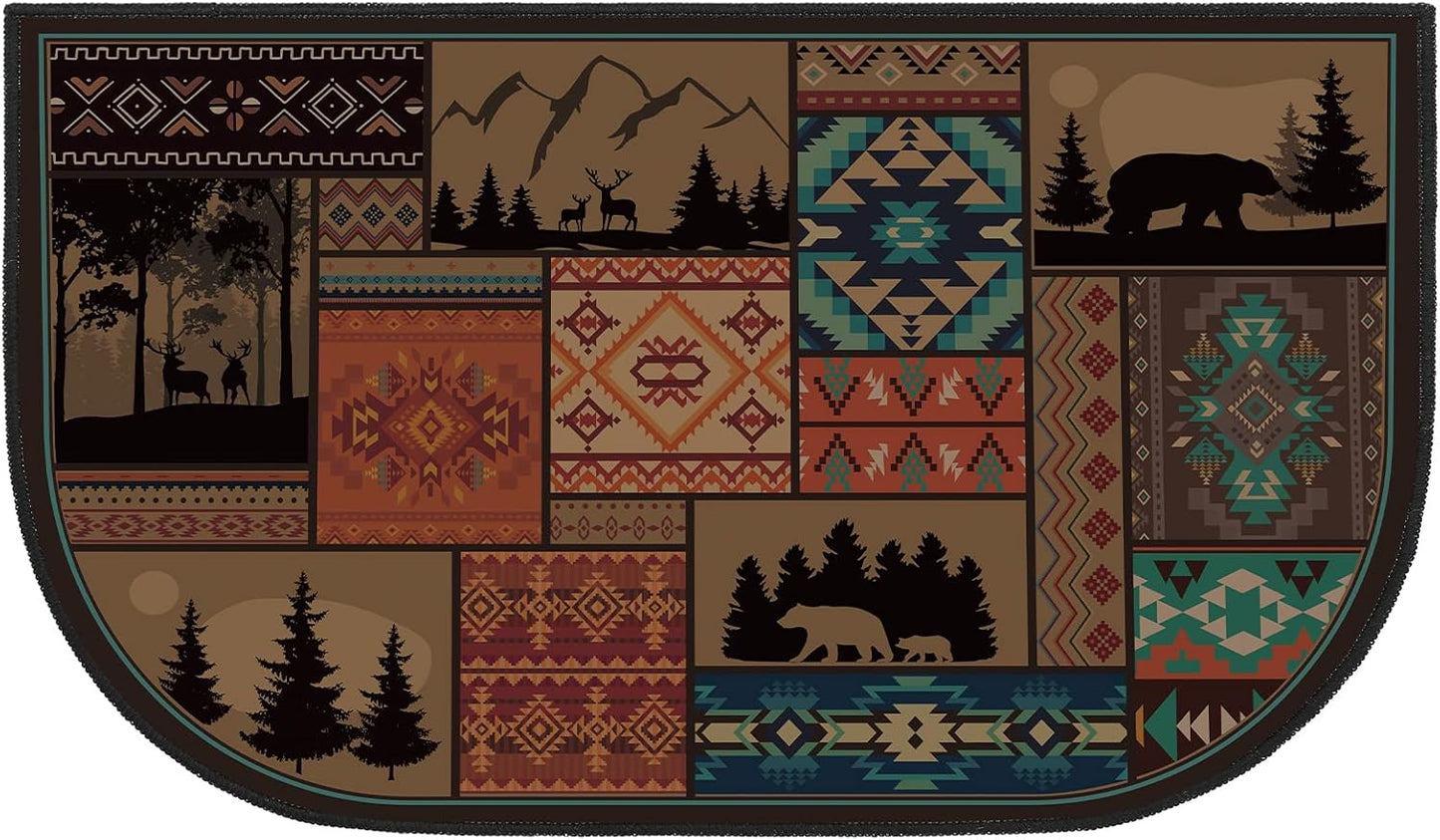 Demissle Fireproof Hearth Rug for Wood Stove and Fireplace
