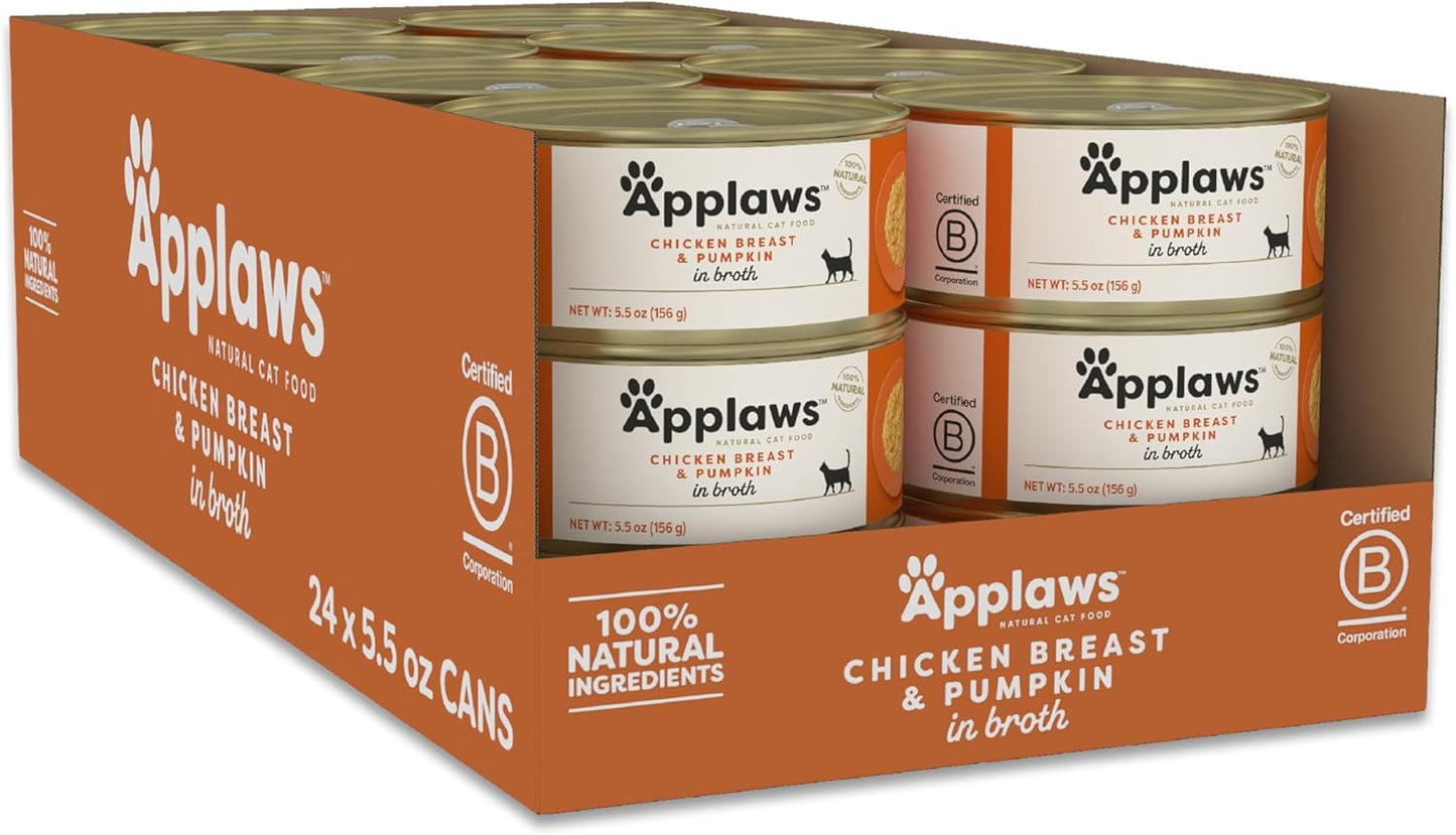 Applaws Natural Wet Cat Food with Chicken and Pumpkin in Broth