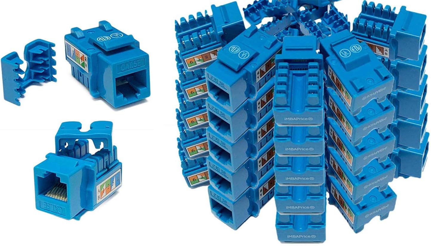 iMBAPrice Keystone Punch Down Jack Cat-5e RJ-45 - Blue Pack