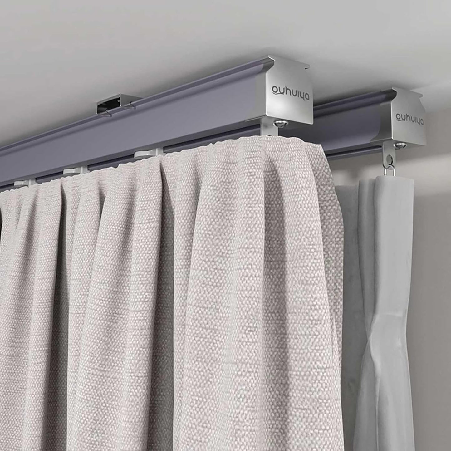Purple Double Curtain Track - Sleek & Functional