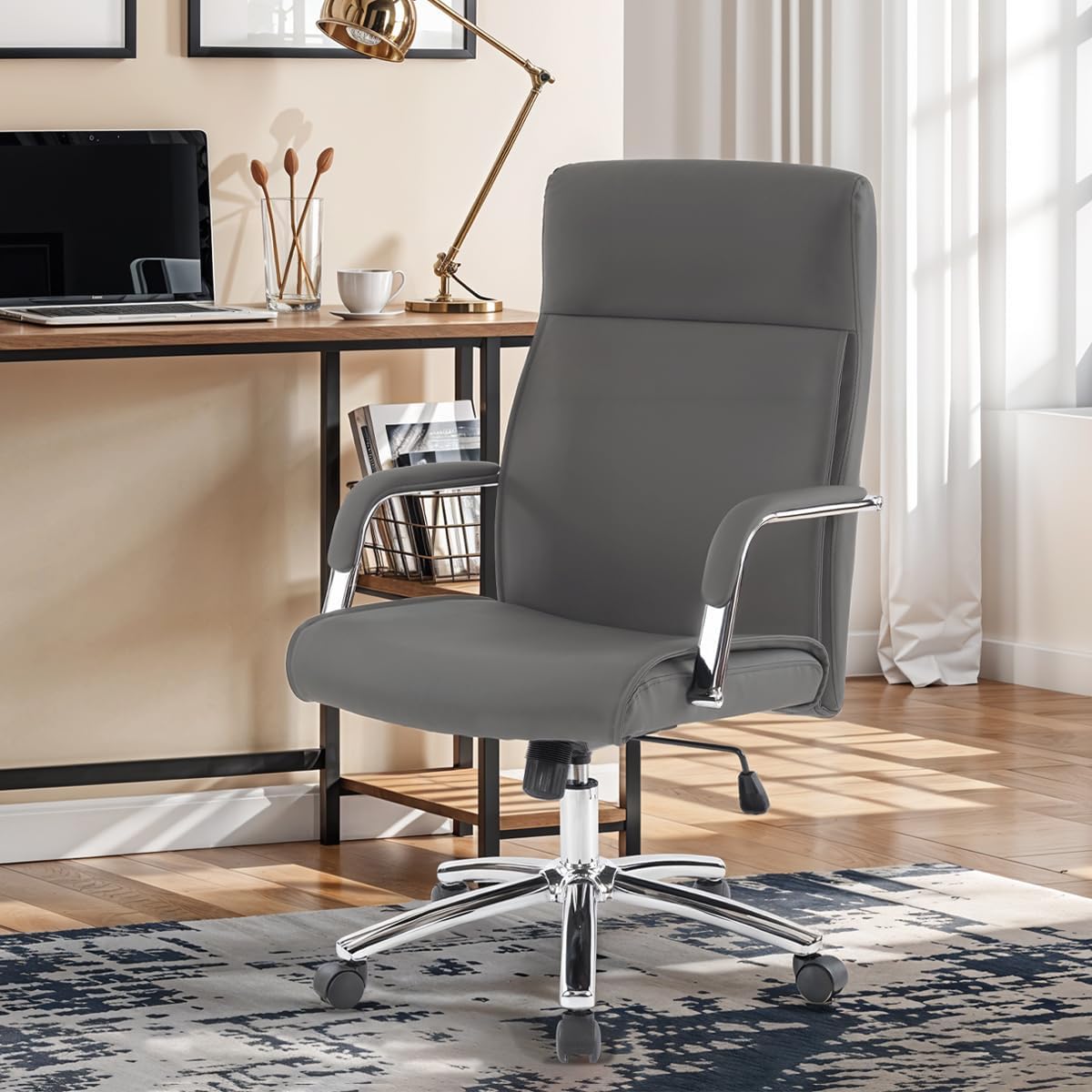 Mojay High Back Ergonomic Office Chair - Rocking Function, Grey