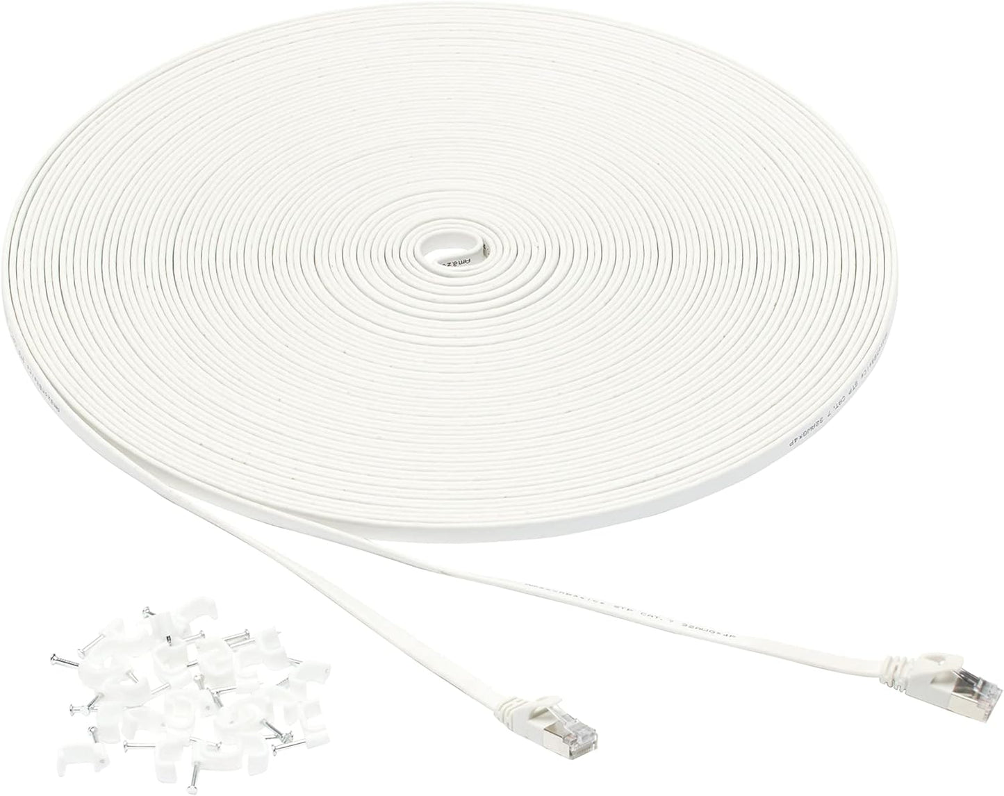 Fast Basics Cat 7 Ethernet Cable, 100ft White
