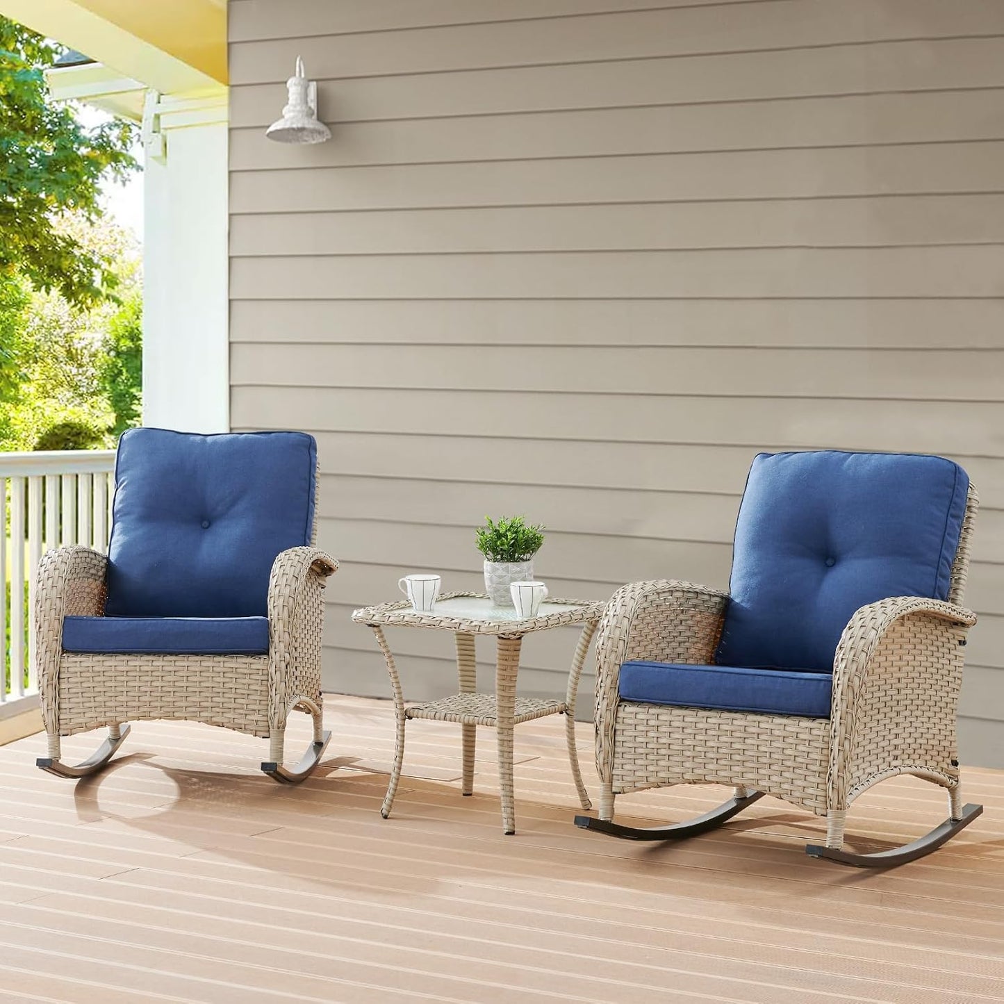 Outdoor Rocking Chairs Set of 2 for Porch and Patio Relaxation