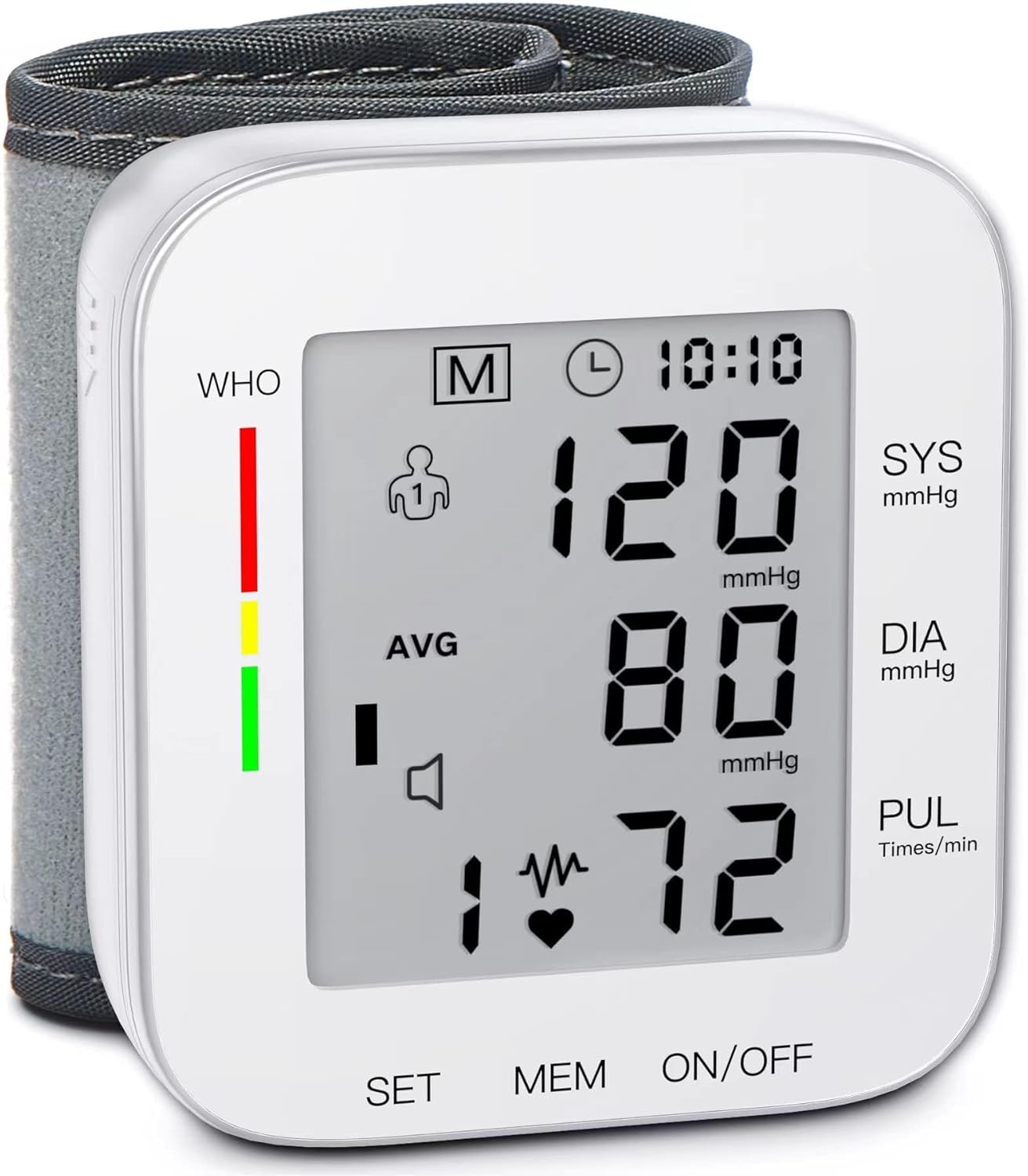 MMIZOO Wrist Blood Pressure Monitor: Large LCD Display, Memory, Carry Case!