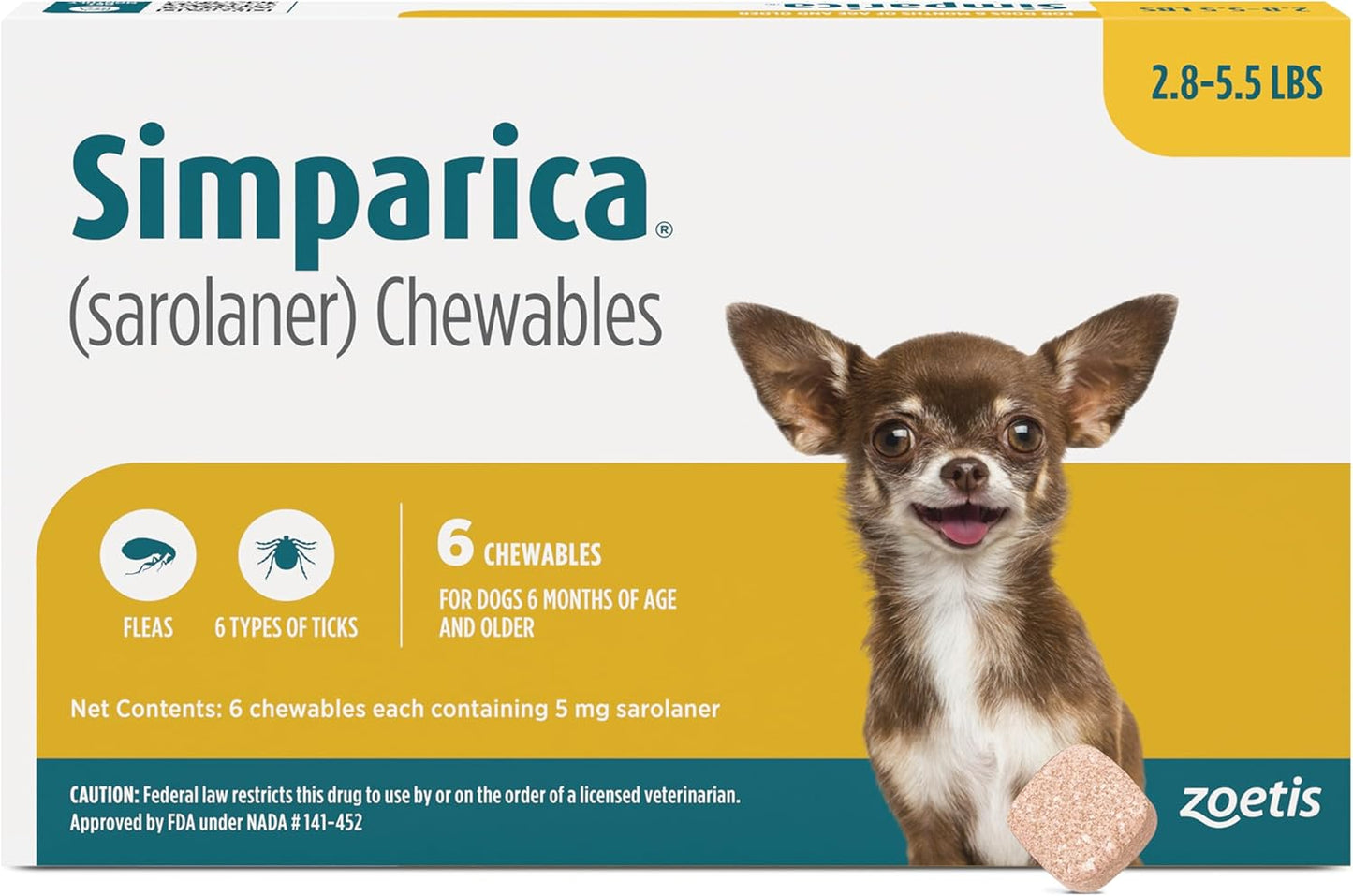 Simparica Chewables for Dogs: 35-Day Flea & Tick Defense