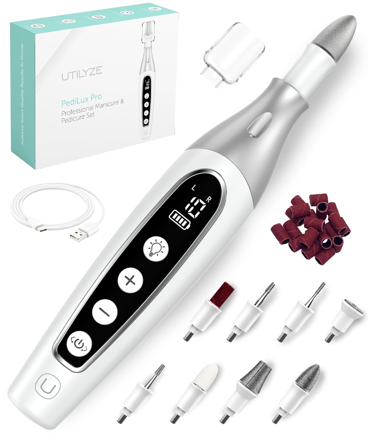 PediLux Pro Professional Manicure Pedicure Kit for Home Use