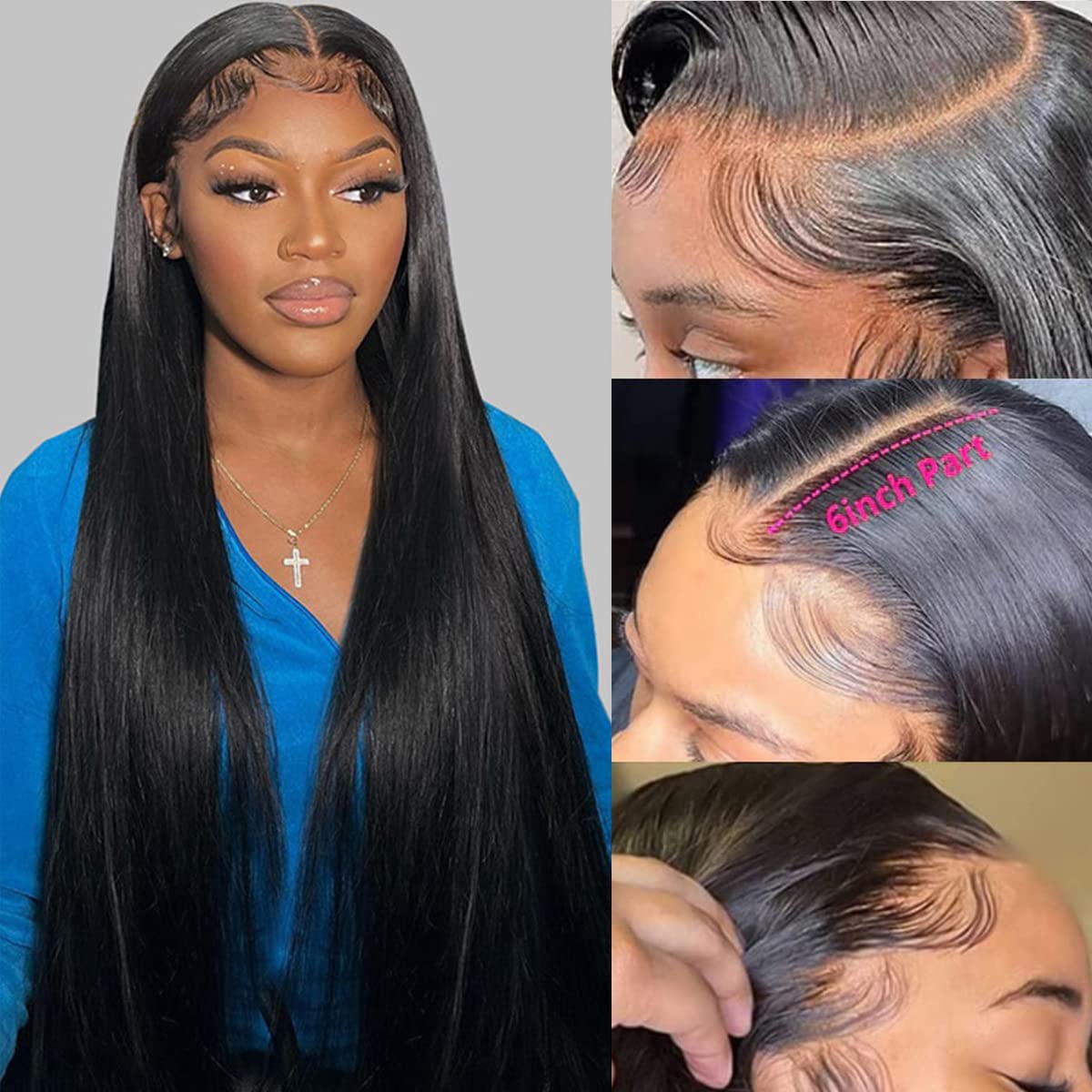 30 Inch Straight Lace Front Wig for Women - Natural Black Style