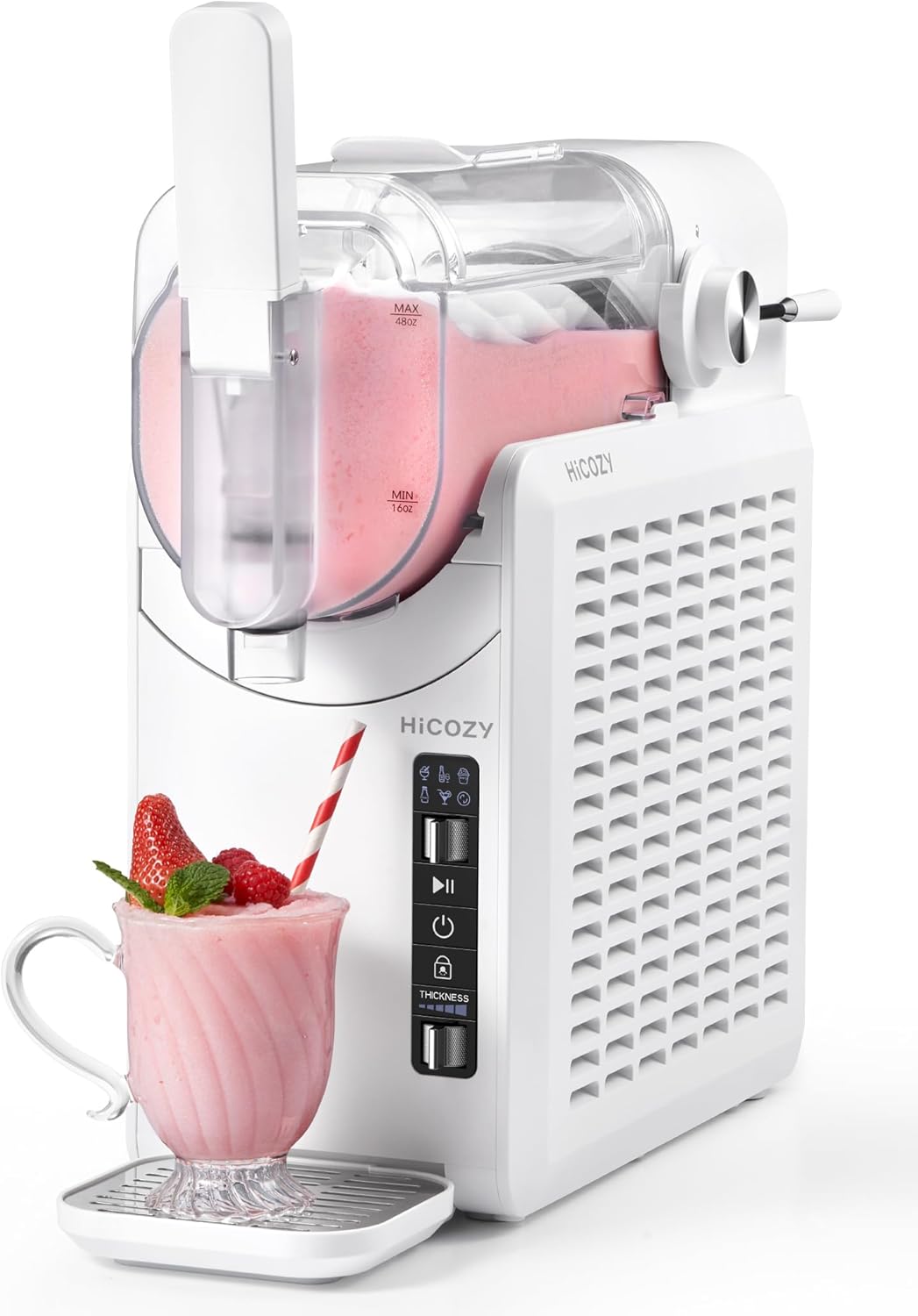 HiCOZY F1 Slushie Machine: No Ice Needed, 5 Presets, Self-Cleaning