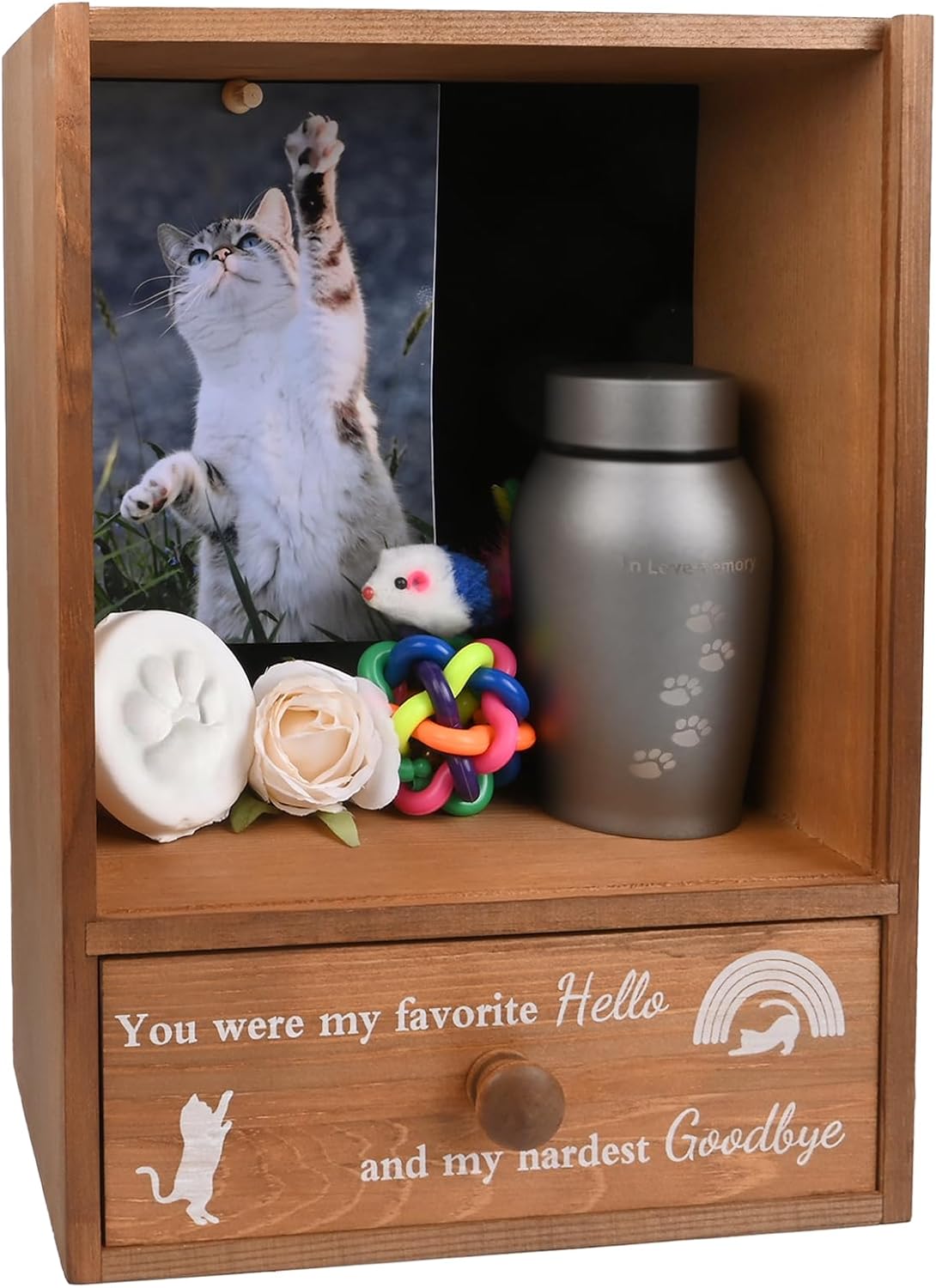 Pet Memorial Shadow Box Keepsake for Cat Remembrance Gifts