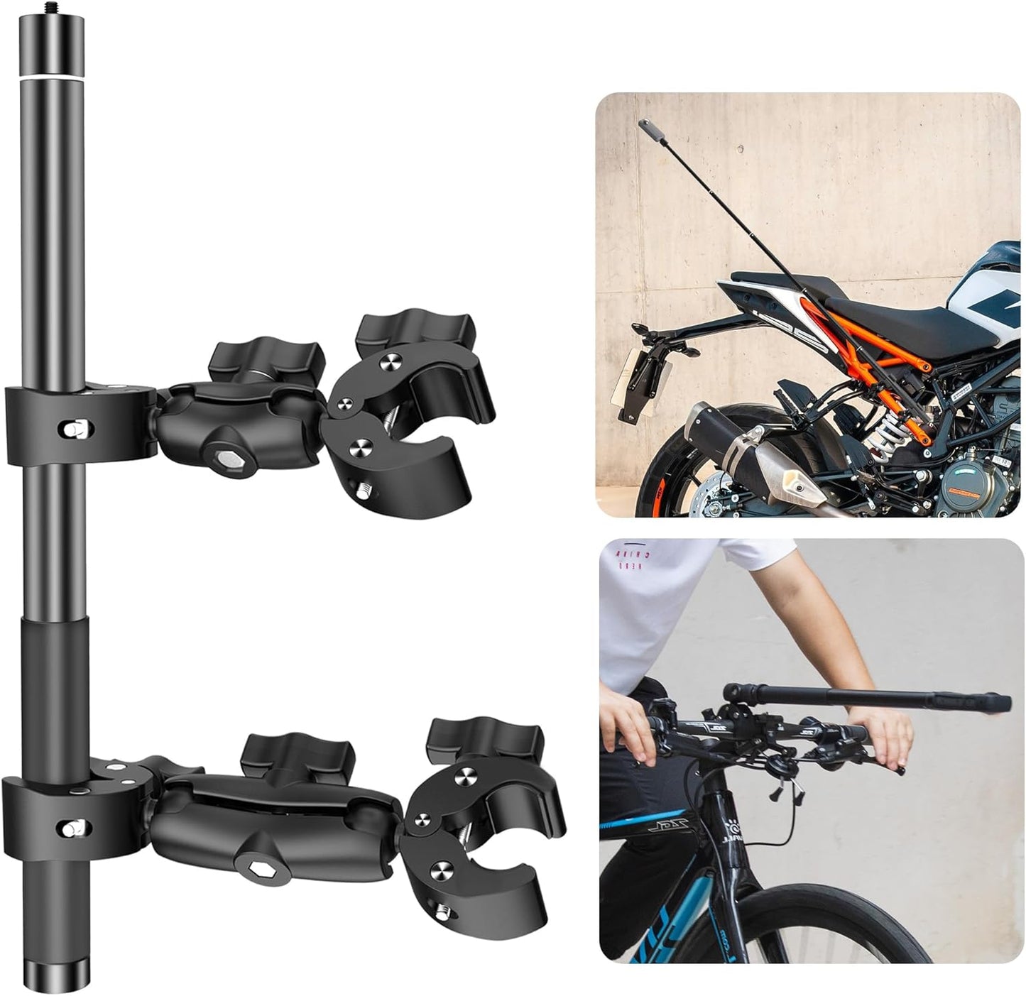 Motorcycle Handlebar Double Clamp Mount Kit for Insta360 Cameras