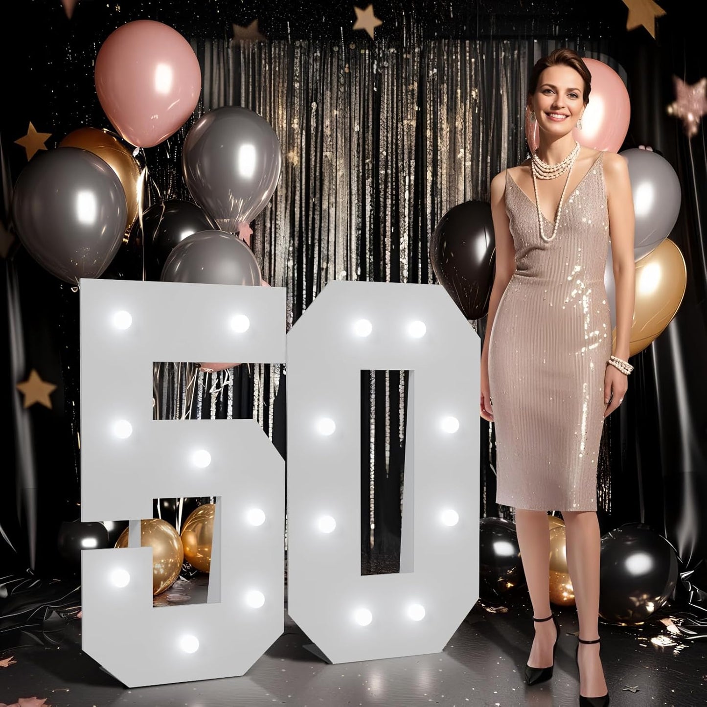 Marquee Numbers Large 50th Birthday Decorations for Parties