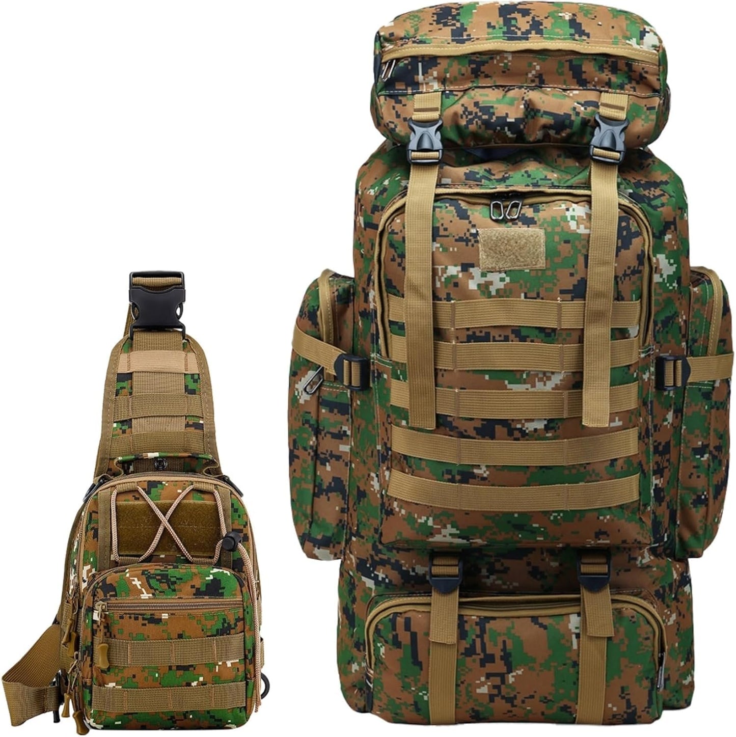 80L Hiking Backpack for Men - Tactical Waterproof Rucksack