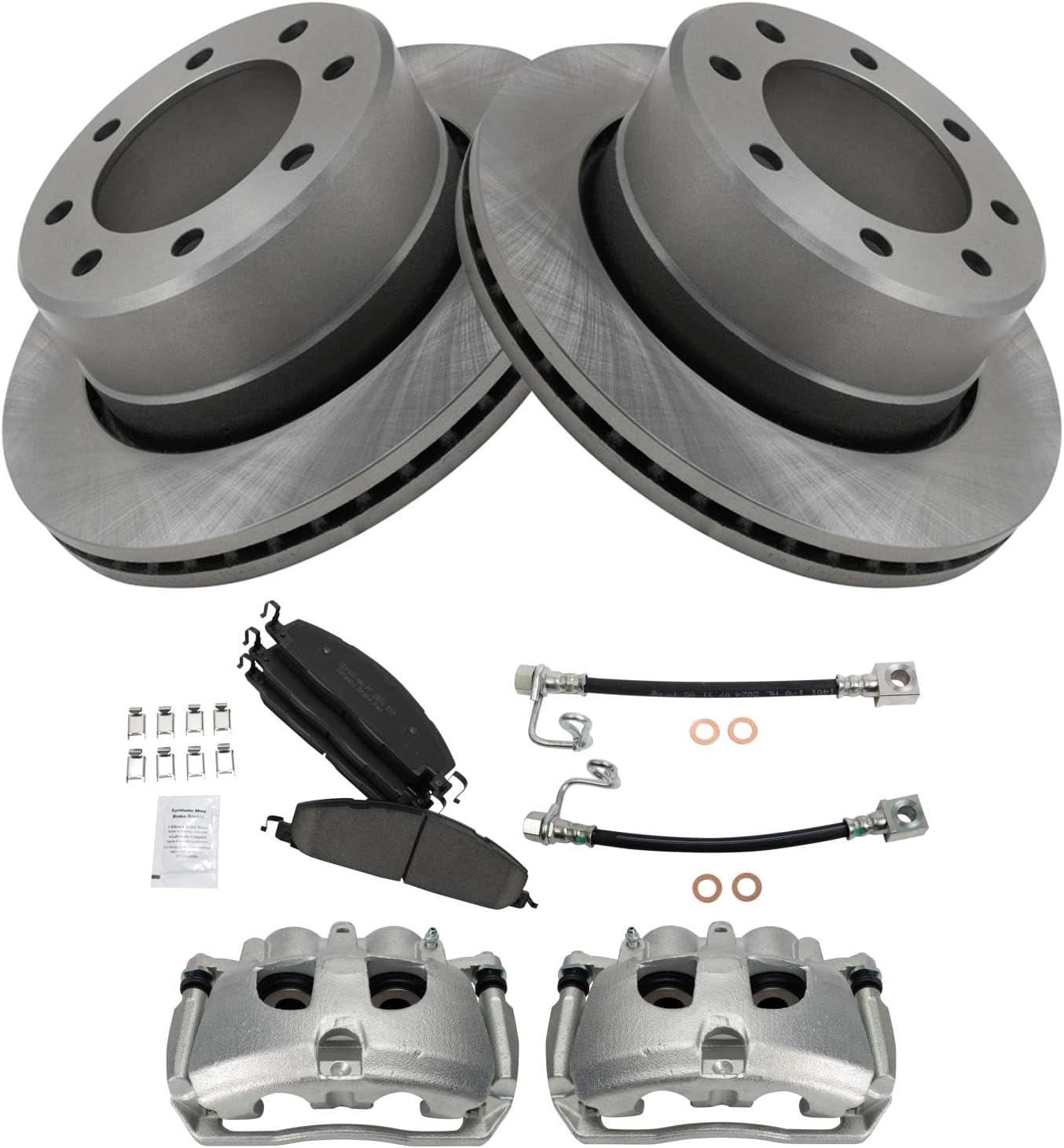 TRQ Rear Brake Pad & Rotor Kit for 2014-2018 Ram 3500