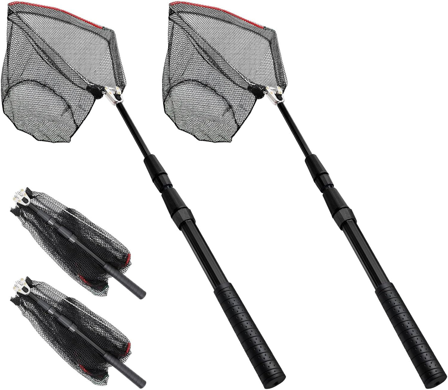 Collapsible Fishing Net: Anti-Slip Handle, Multi-Size Options