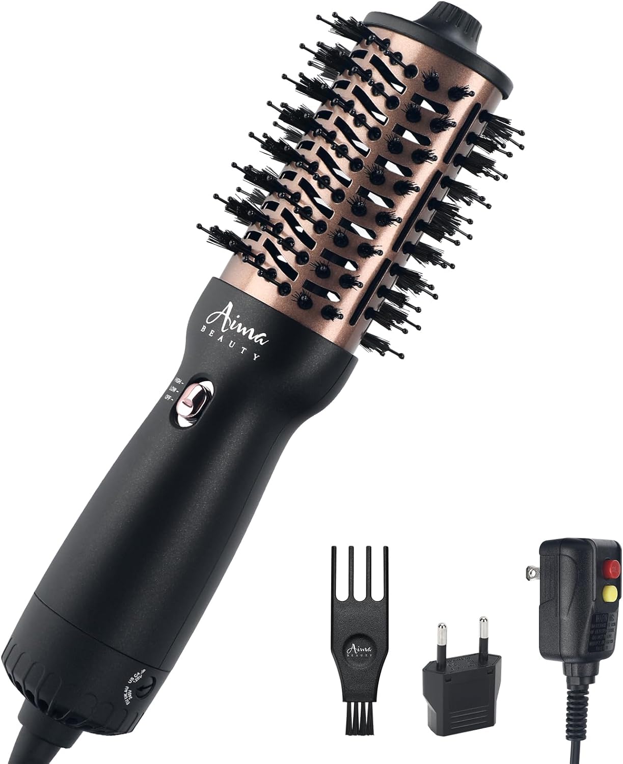 Aima Beauty Dual Voltage Hot Air Brush - Frizz-Free Styling