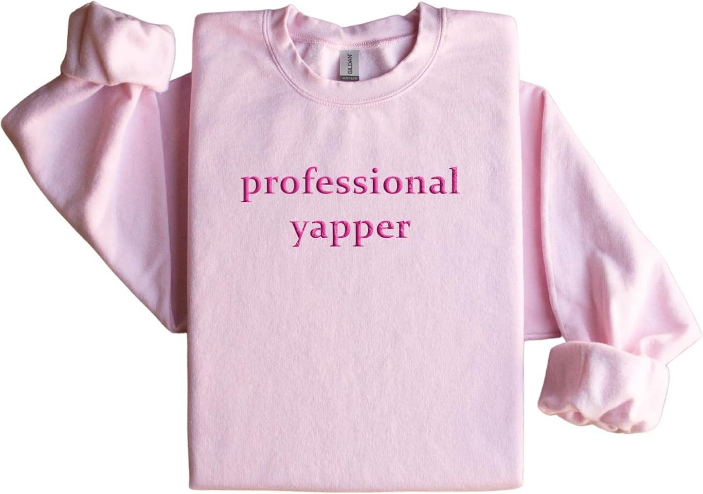 Embroidered Professional Yapper Crewneck - Trendy Meme Shirt