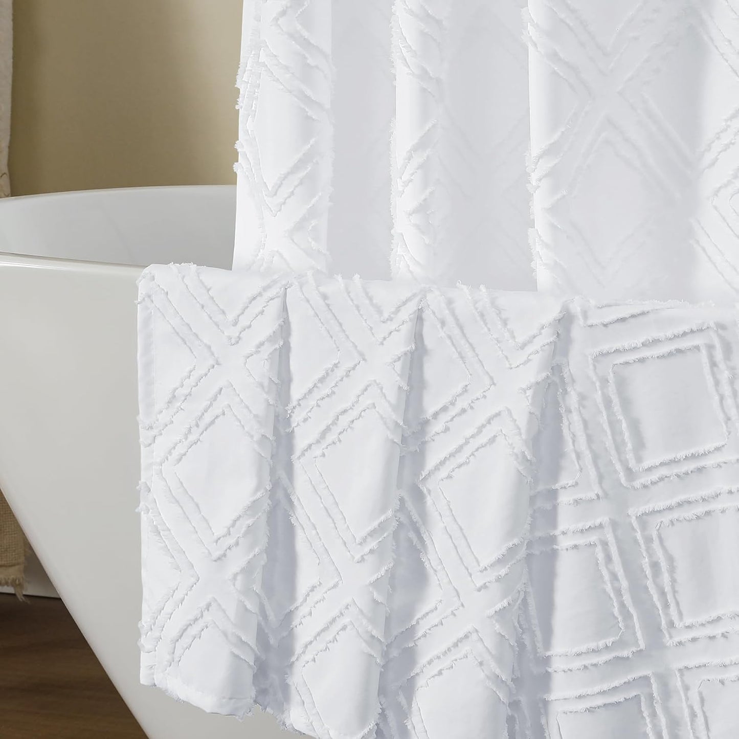 OWENIE Geometric Boho Shower Curtain Set
