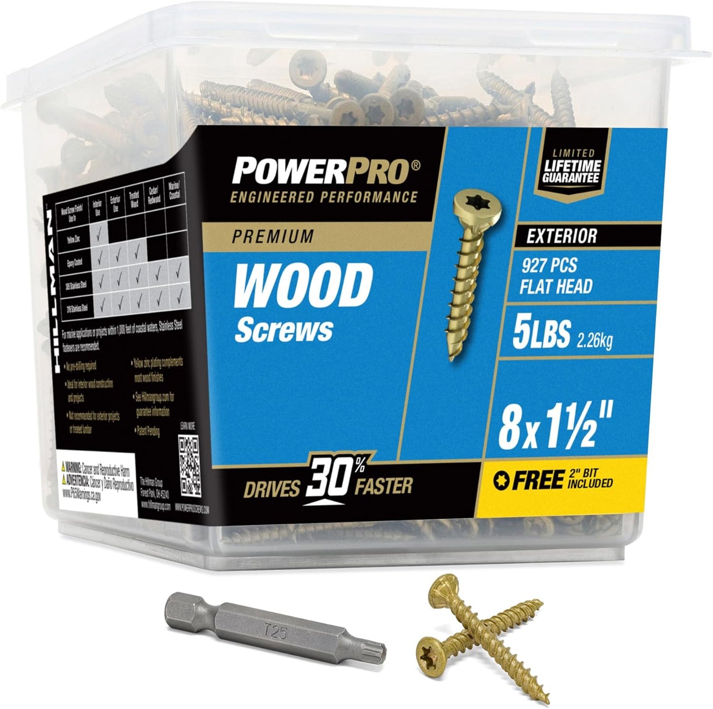 Power Pro Premium Exterior Wood Screws for Outdoor Projects