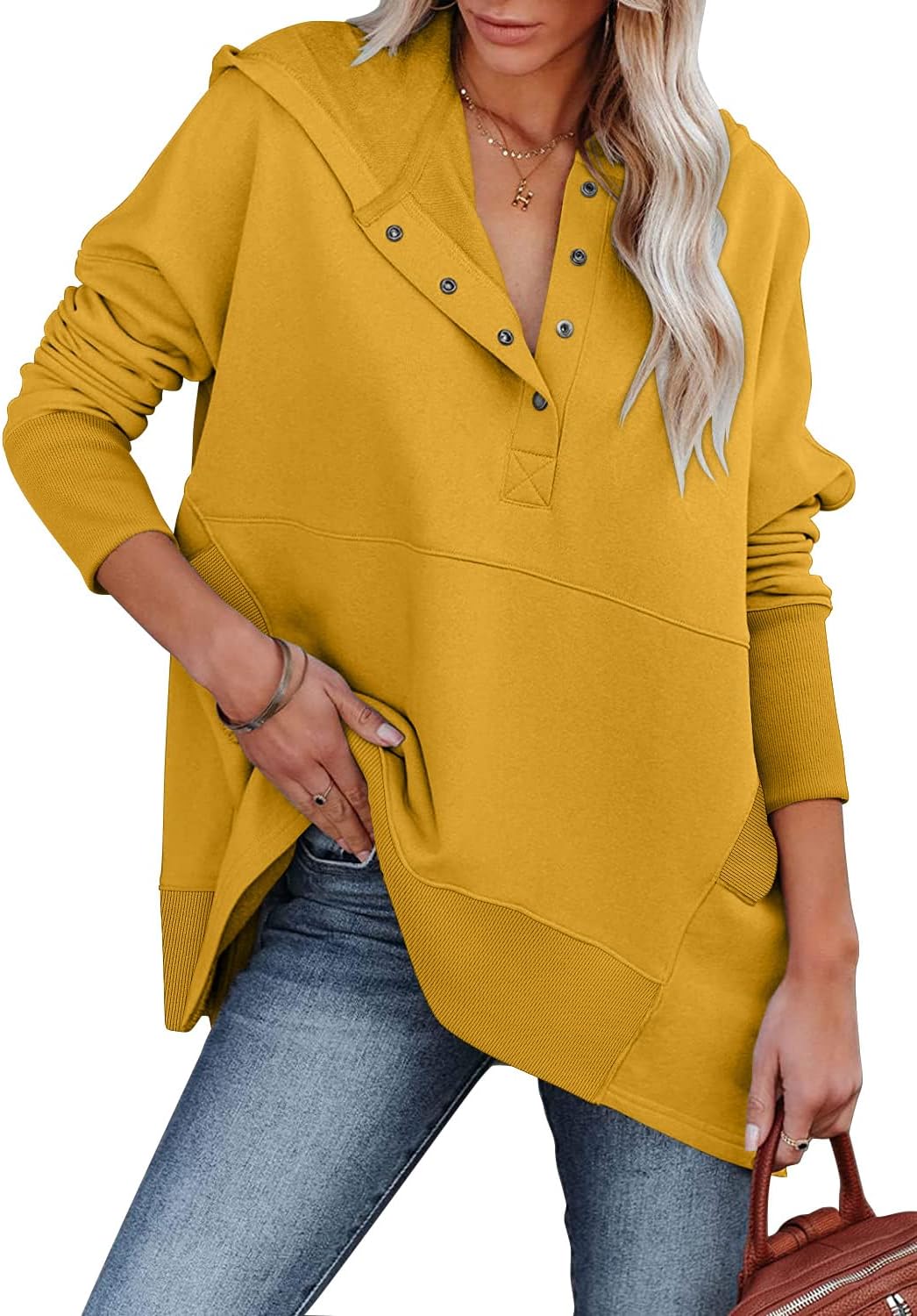 Cozy V-Neck Henley Sweater for 2022 Fall
