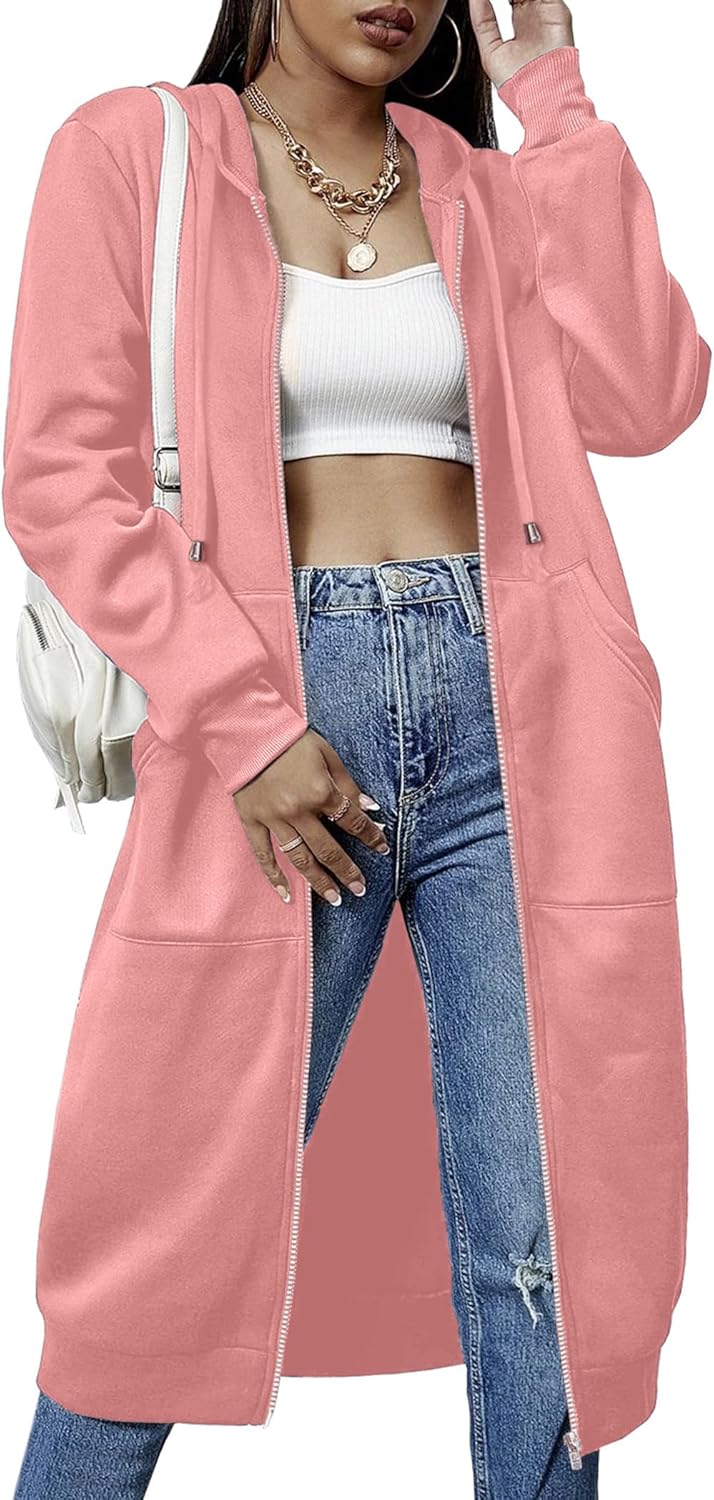 ELESOL Women Casual Zip Up Fleece Hoodies for All Seasons