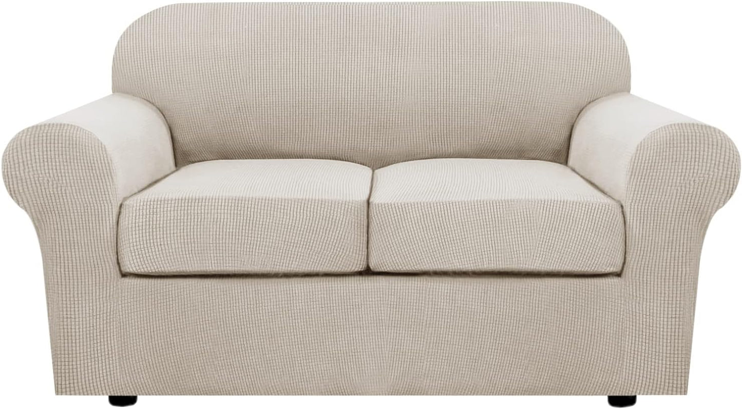 H.VERSAILTEX 3 Piece Stretch Sofa Covers for Loveseat Couch