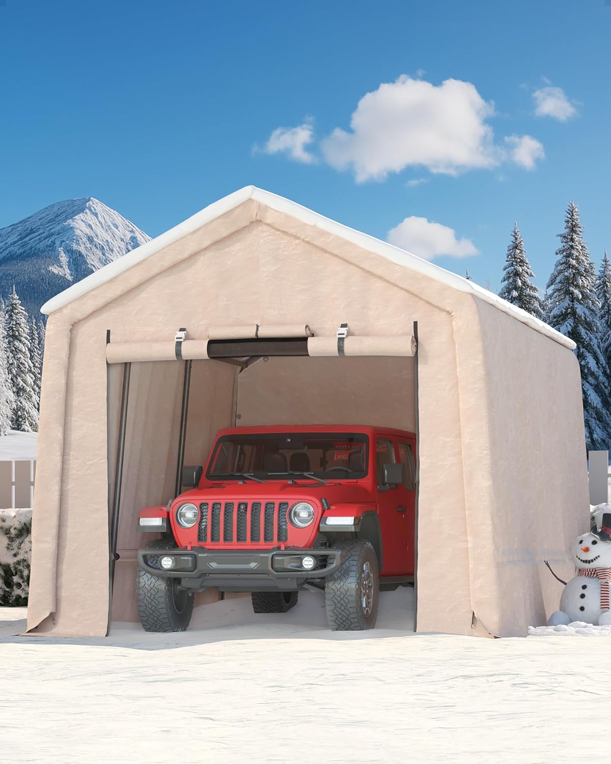 10x15FT Outdoor Portable Storage Shed with Roll-Up Door & Vent