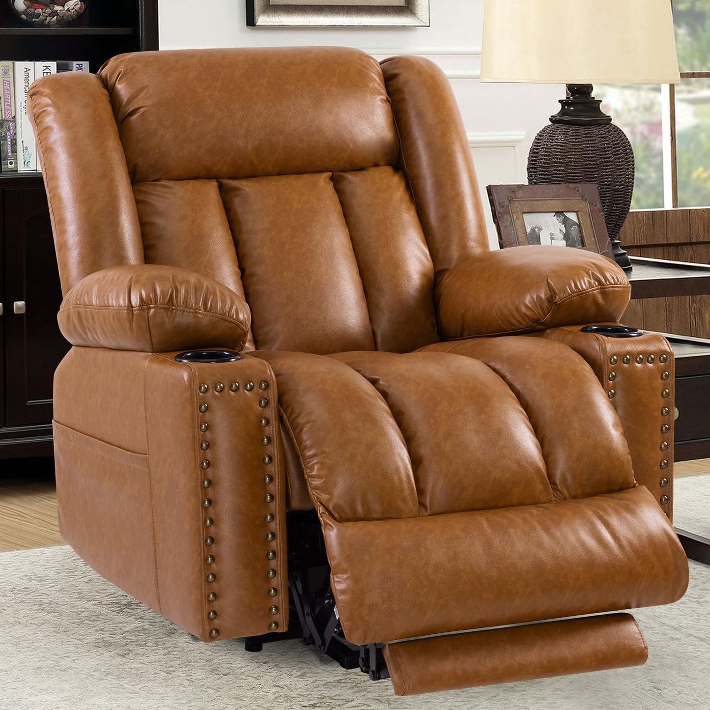 Heated massage lift chair for elderly, USB ports, cup holder