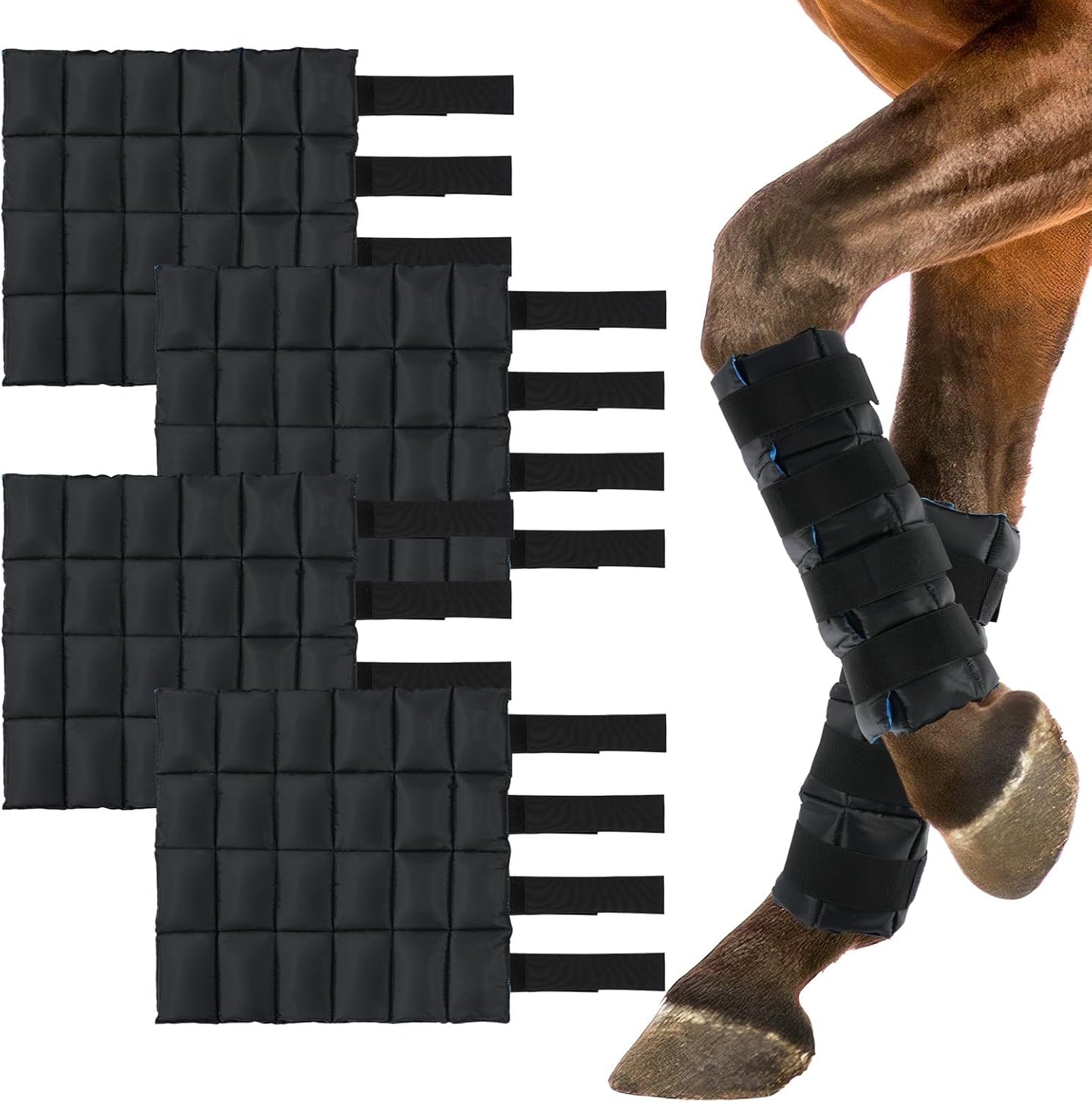 Horse Leg Wraps Set of 4 for Equestrian Training and Recovery
