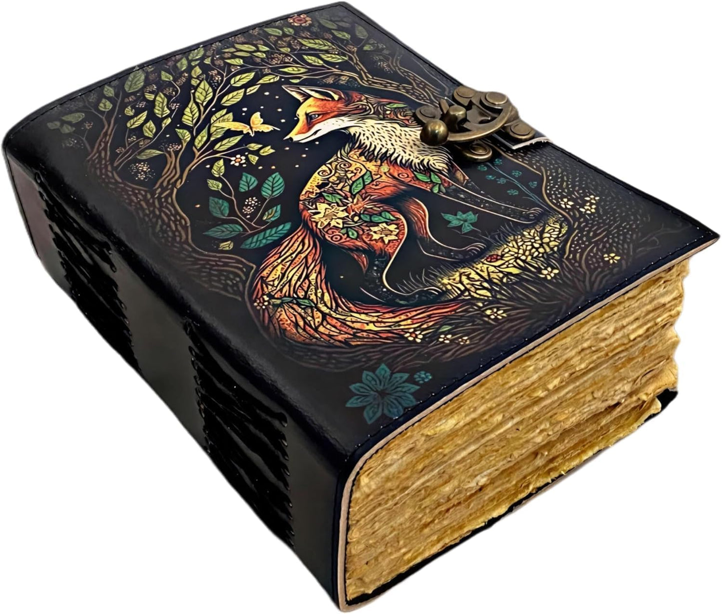 Fox Leather Journal Book of Shadows - Handmade Notepad for All