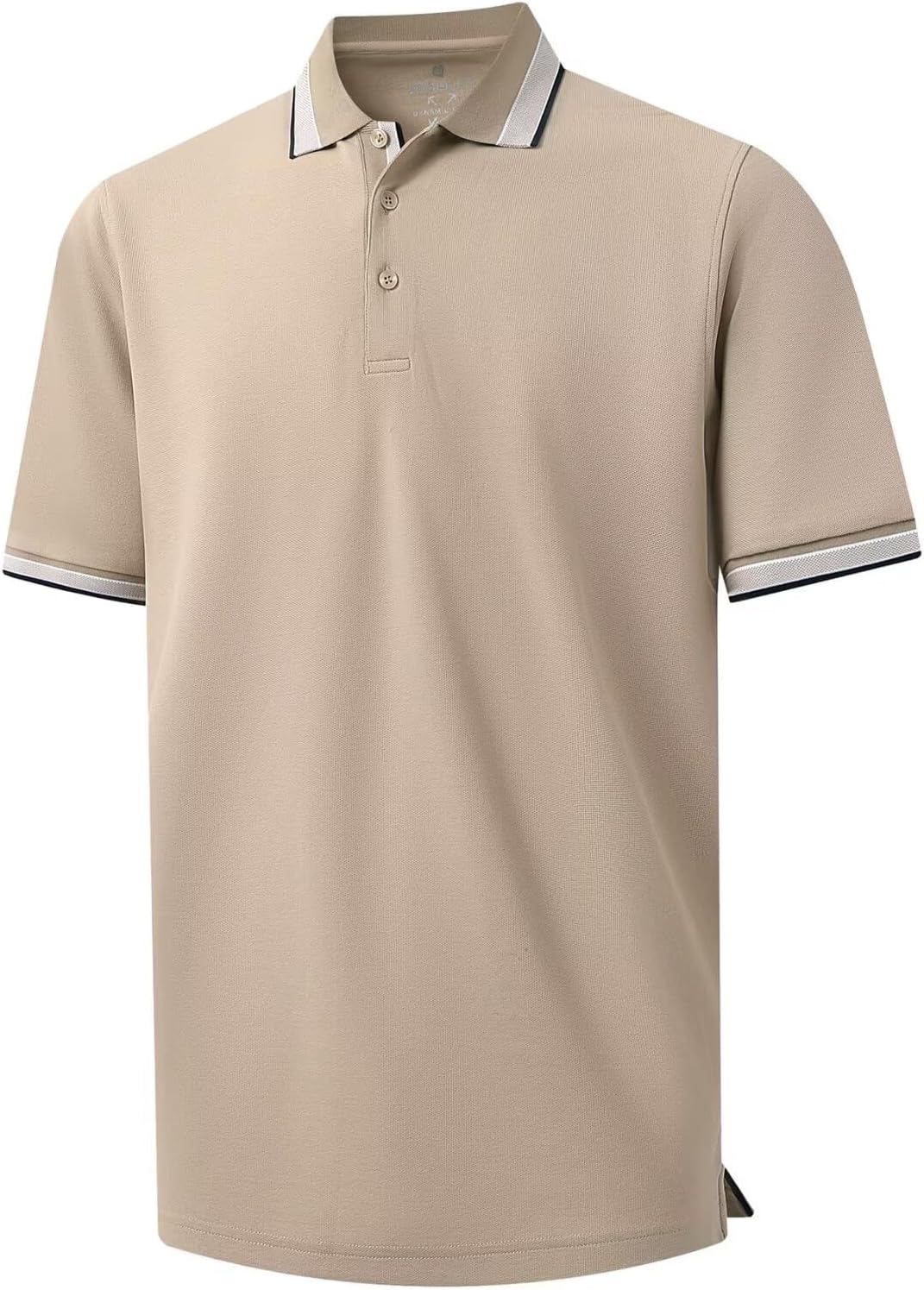 Men's Pique Polo Shirts Long Sleeve Cotton Blend Tipped Casual