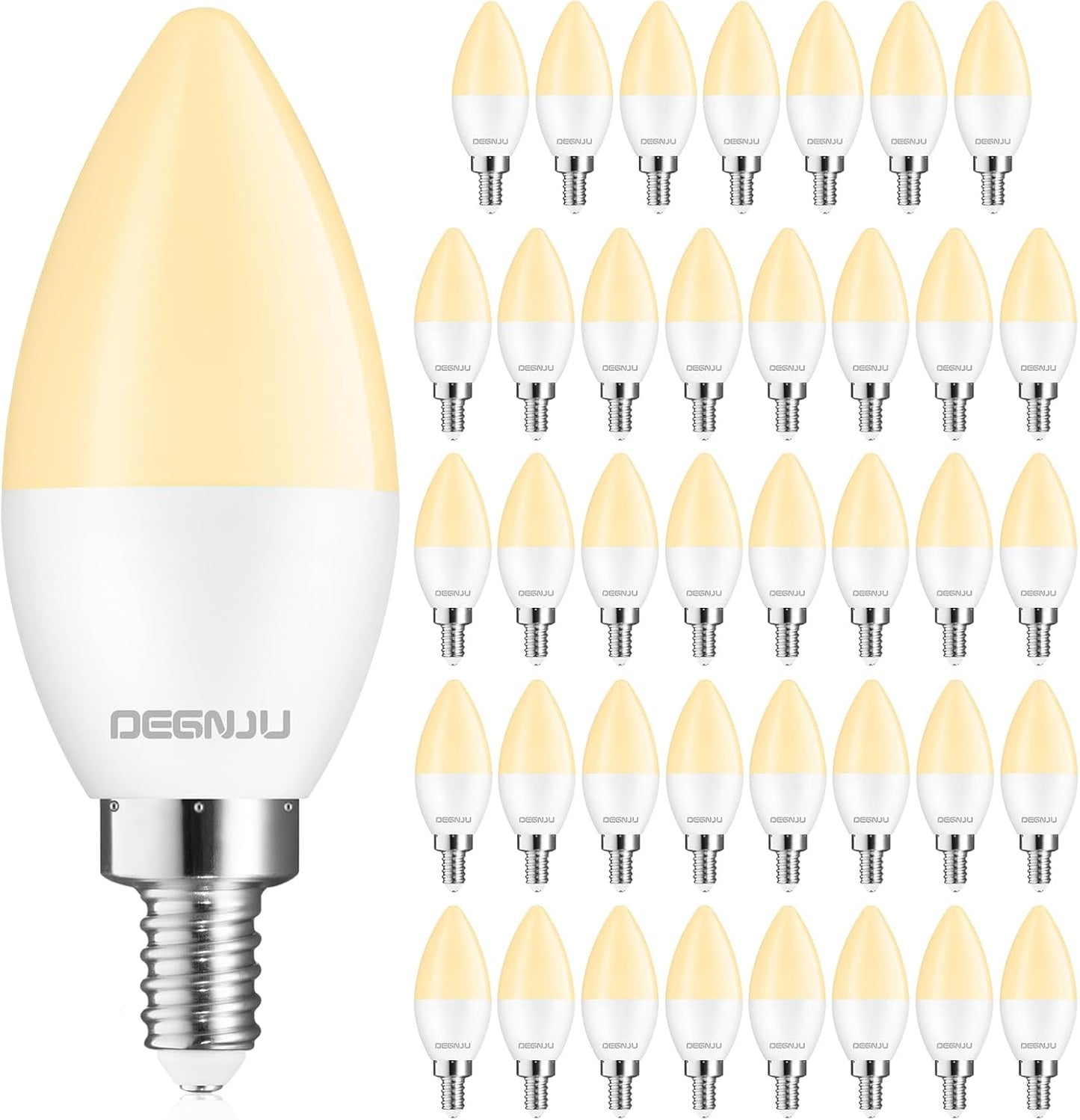 40 Pack LED Candelabra Light Bulbs for Chandelier Lighting