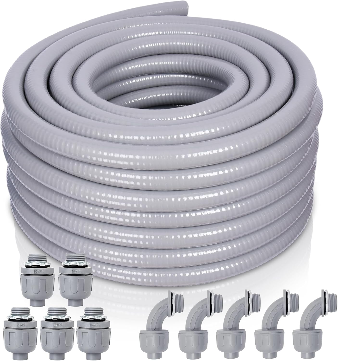 Liquid-Tight Conduit Kit - 3/4 Inch 50 FT with Connectors